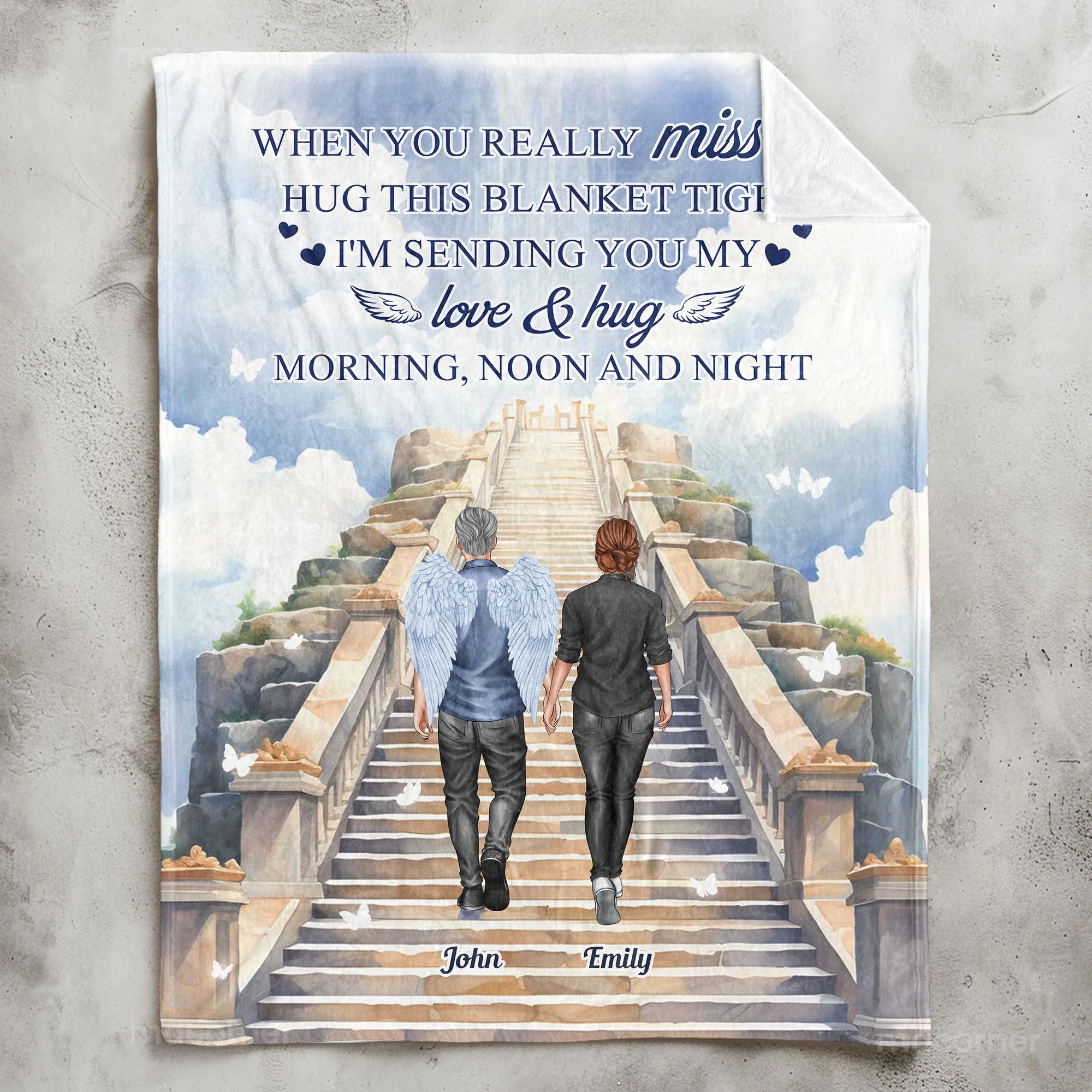 Memorial Gift Hug This Blanket Tight When You Really Miss Me - Personalized Blanket - Image 2