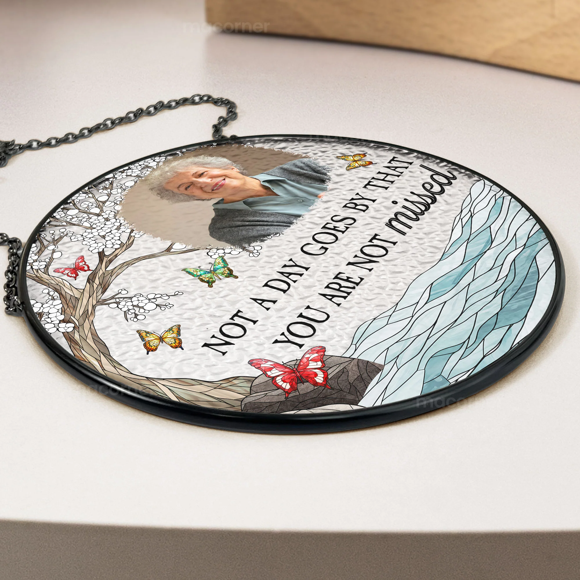 Memorial Gift I'm Always With You - Personalized Photo Stained Glass Window Hanging Suncatcher - Image 6