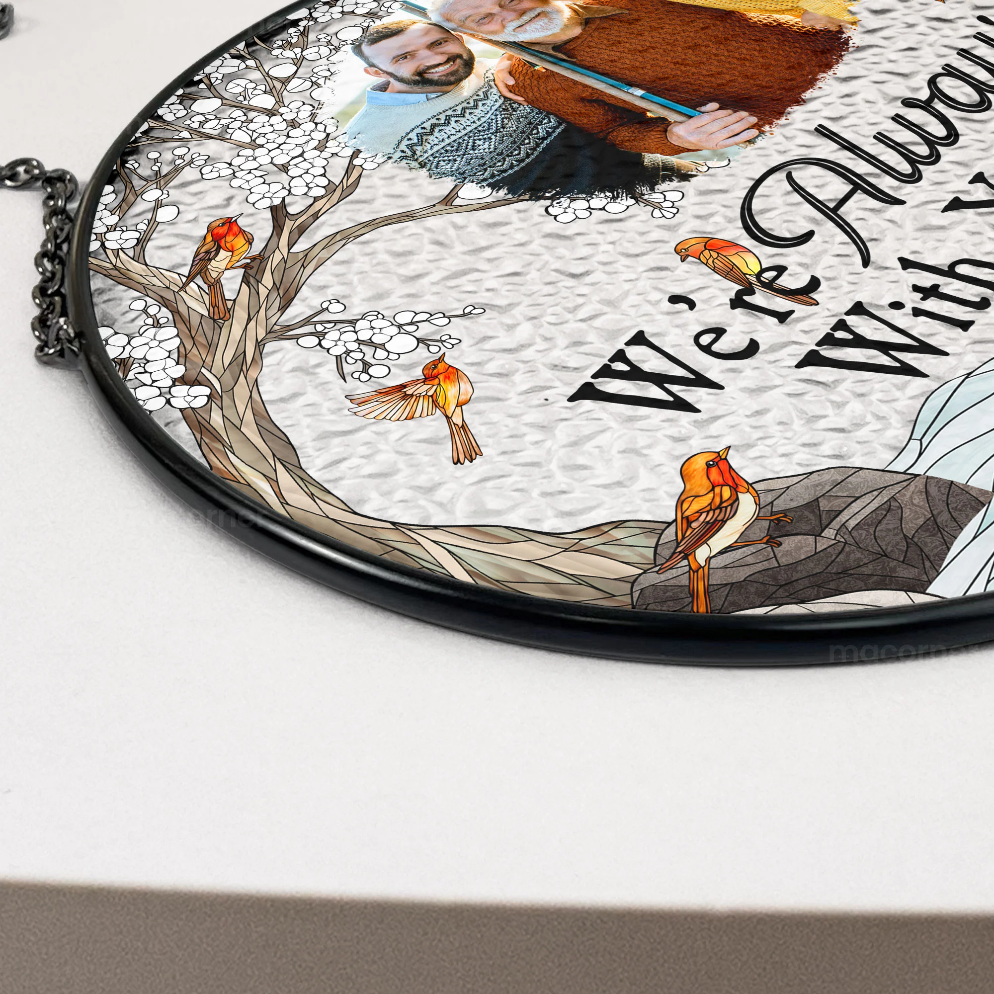 Memorial Gift I'm Always With You - Personalized Photo Stained Glass Window Hanging Suncatcher - Image 7
