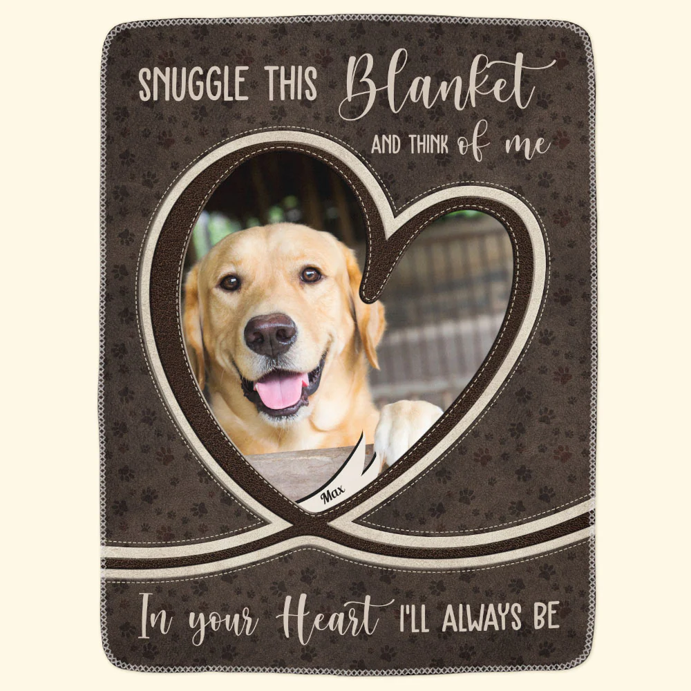 Memorial Pet Loss Snuggle This Blanket And Think Of Me - Personalized Photo Blanket - Image 5