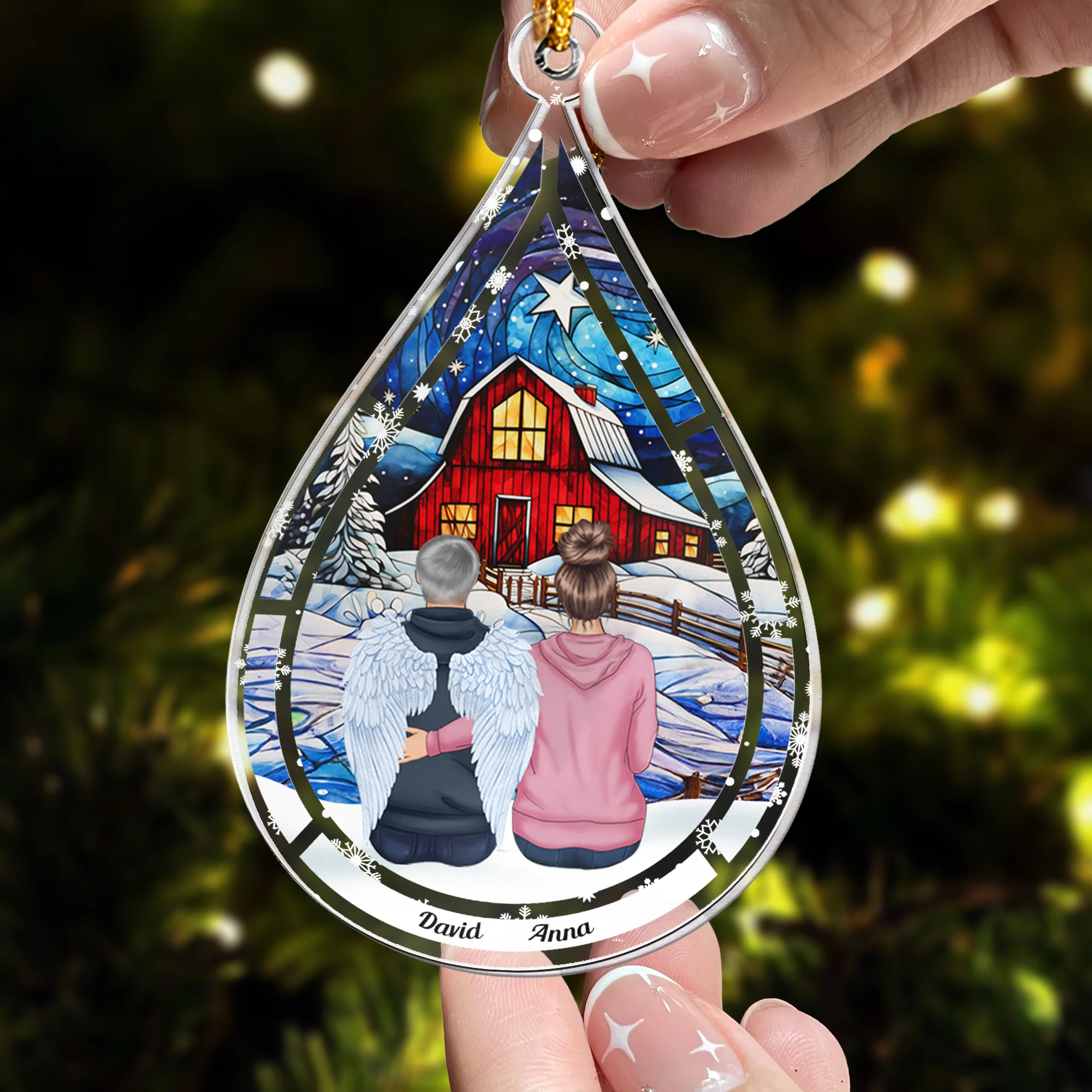Memorial Teardrop Loss Of Loved One - Personalized Acrylic Ornament - Image 3