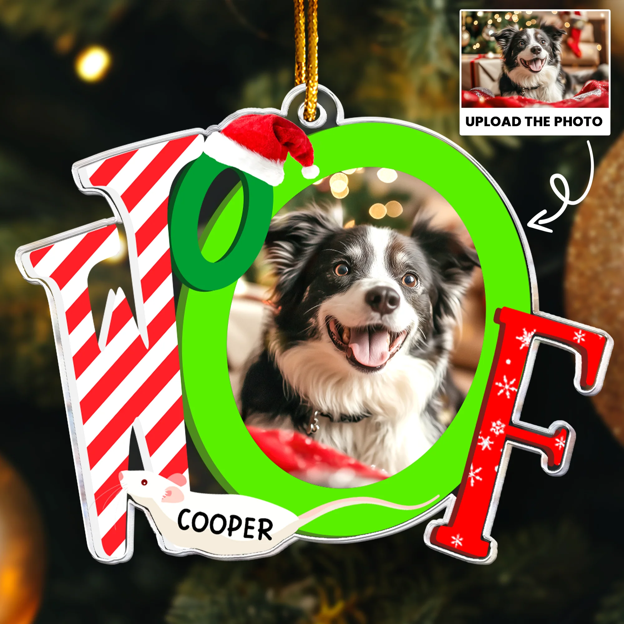 Meow Christmas Ornament - Woof Ornament Gift For Pet Lover - Personalized Acrylic Photo Ornament - Image 2