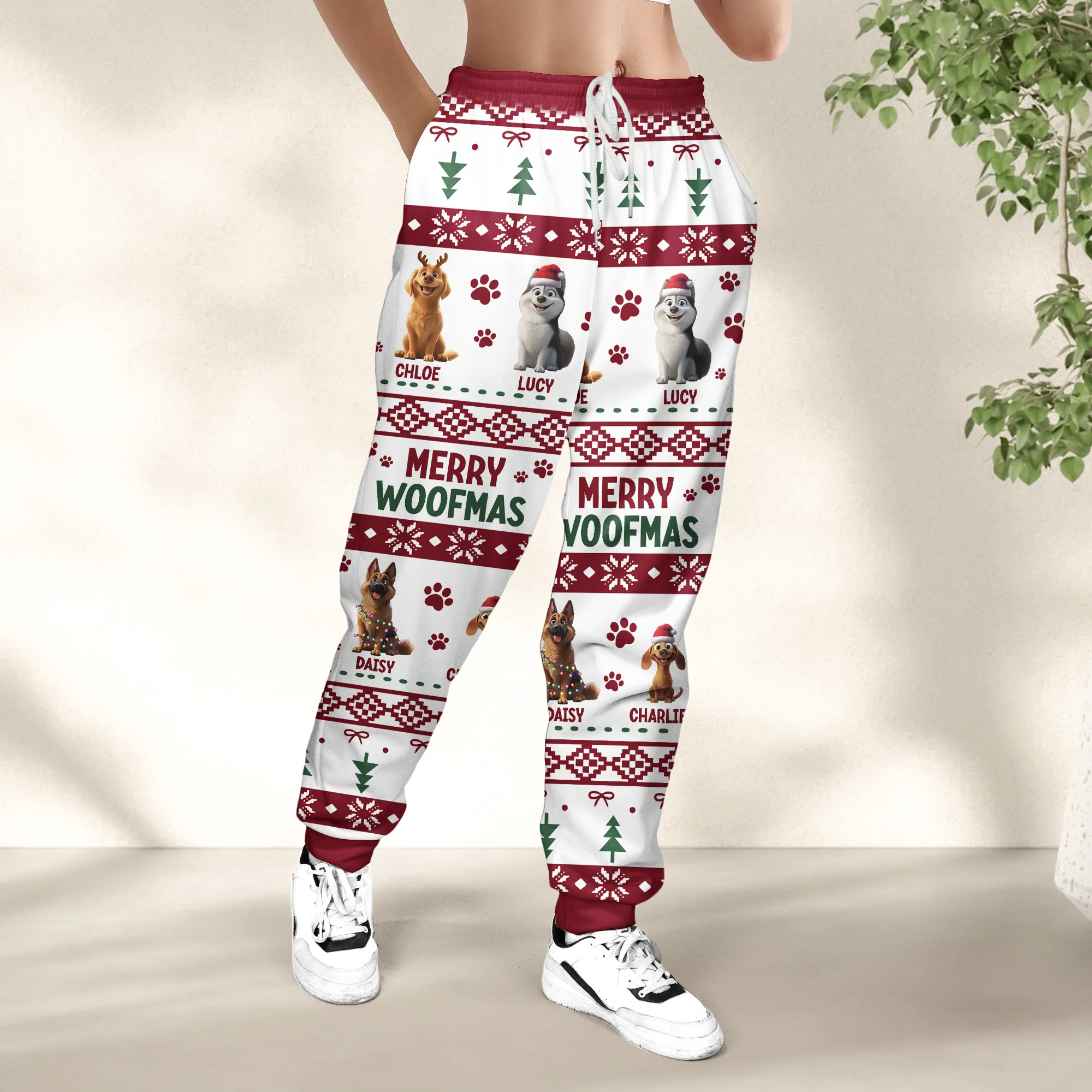 Meowy Catmas Christmas Pet Cat Dog Festive Ugly Patterns - Personalized Sweatpants - Image 4