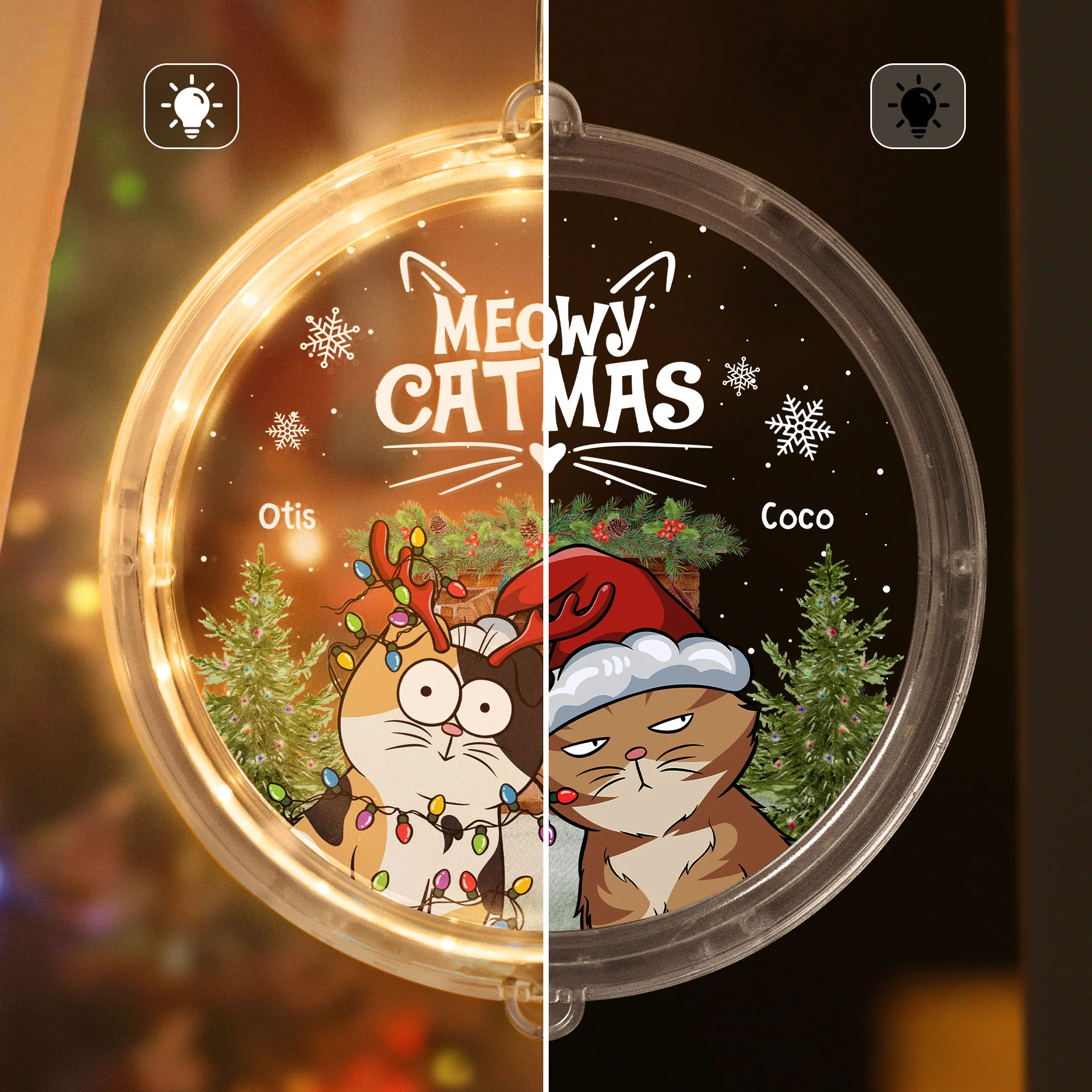 Meowy Catmas - Funny Style - Personalized LED Pendant Light - Image 2