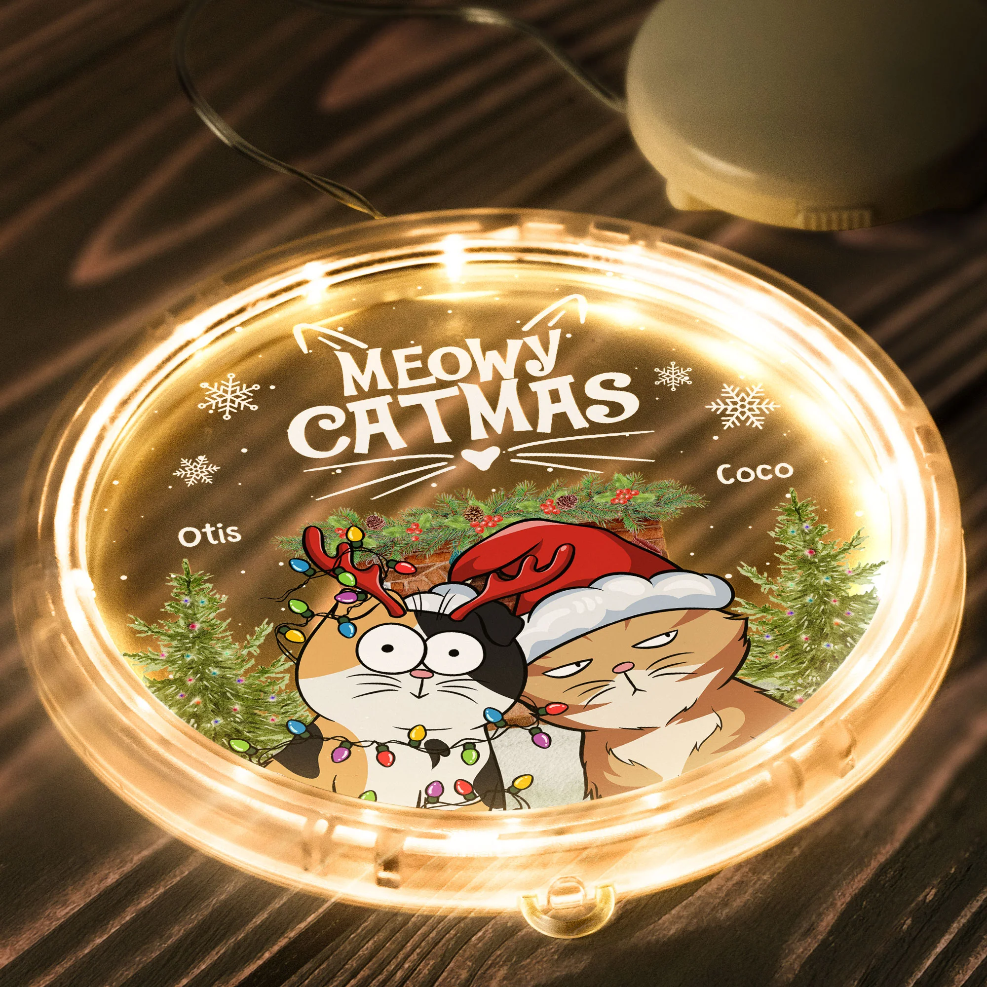 Meowy Catmas - Funny Style - Personalized LED Pendant Light - Image 4