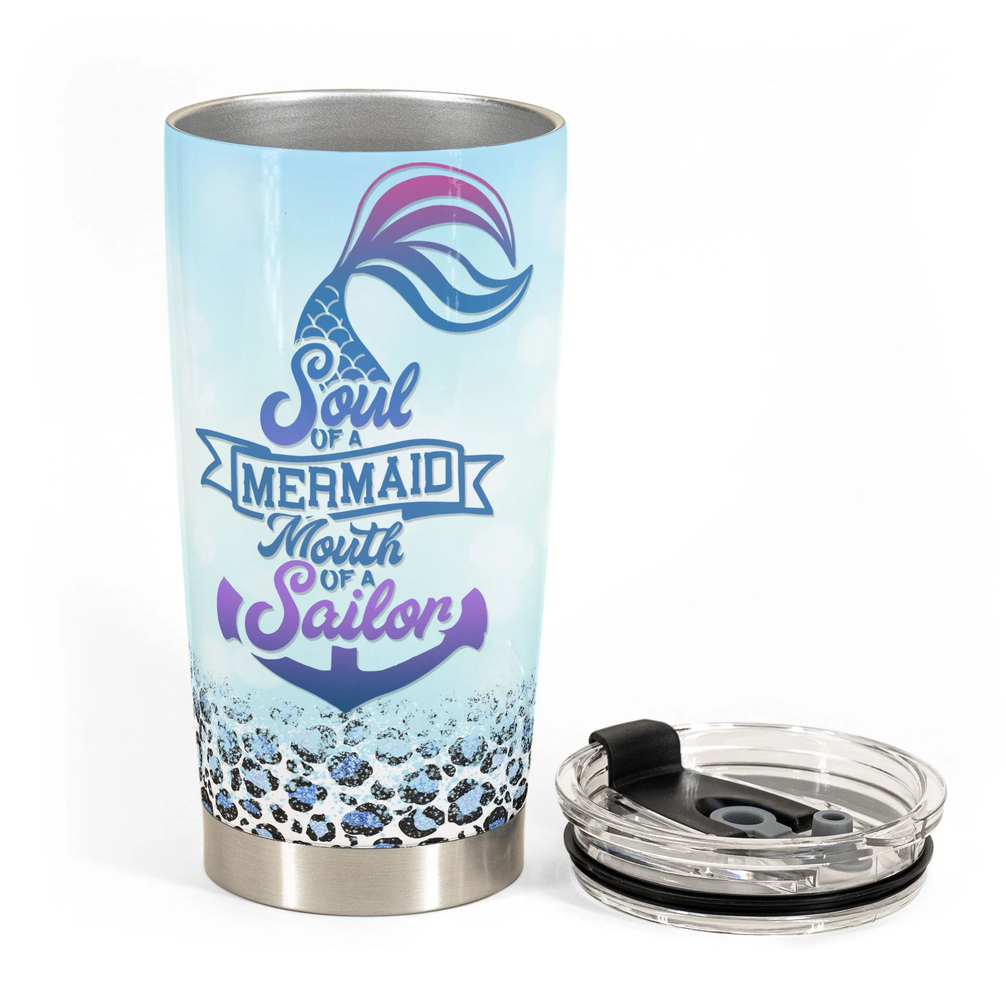 Mermaid Soul Sailor Mouth - Personalized Tumbler Cup - Birthday Gift For Mermaid Lovers, Beach Lovers, Merfriends, Friends - Image 3