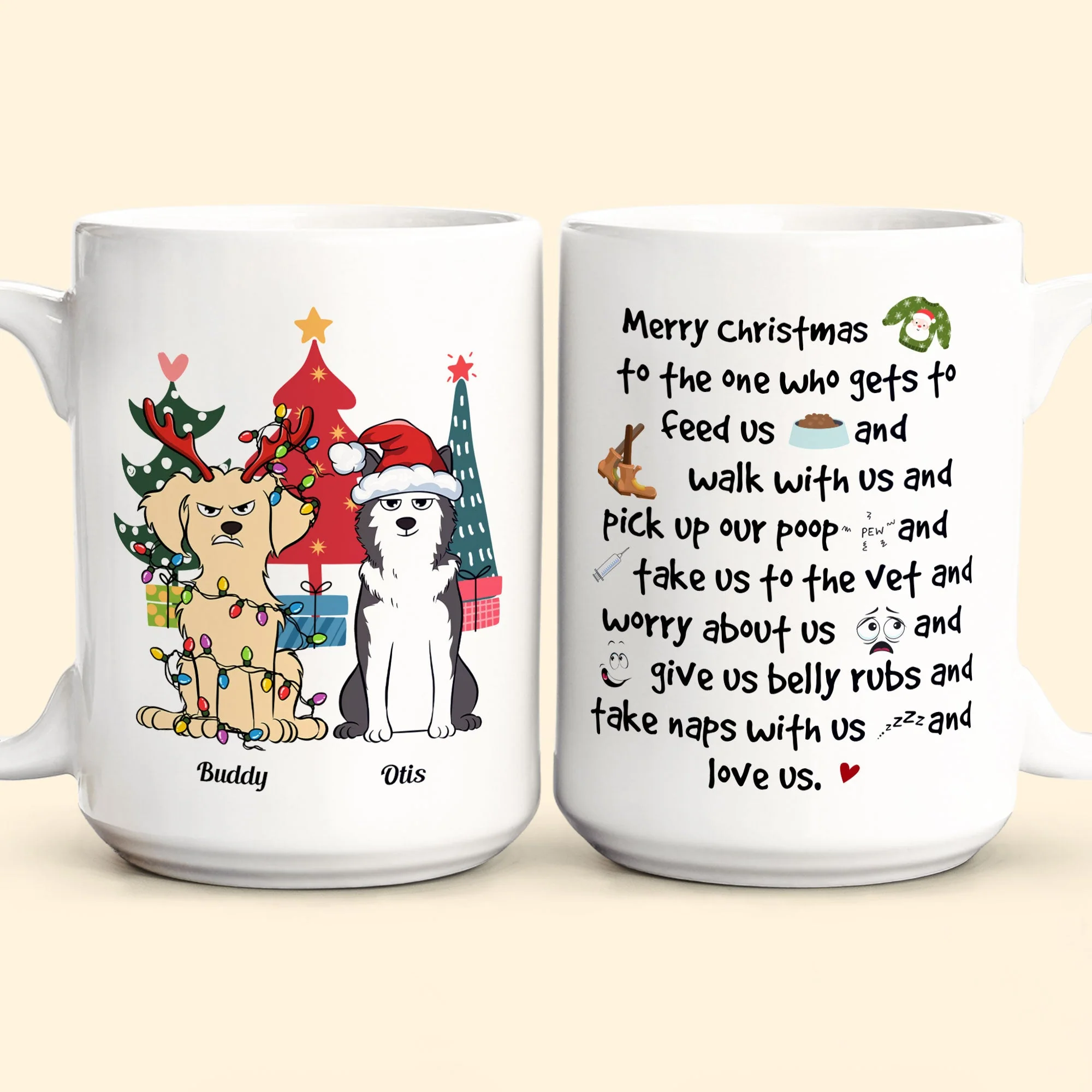 Merry Christmas From The Dog - Personalized Mug - Image 3
