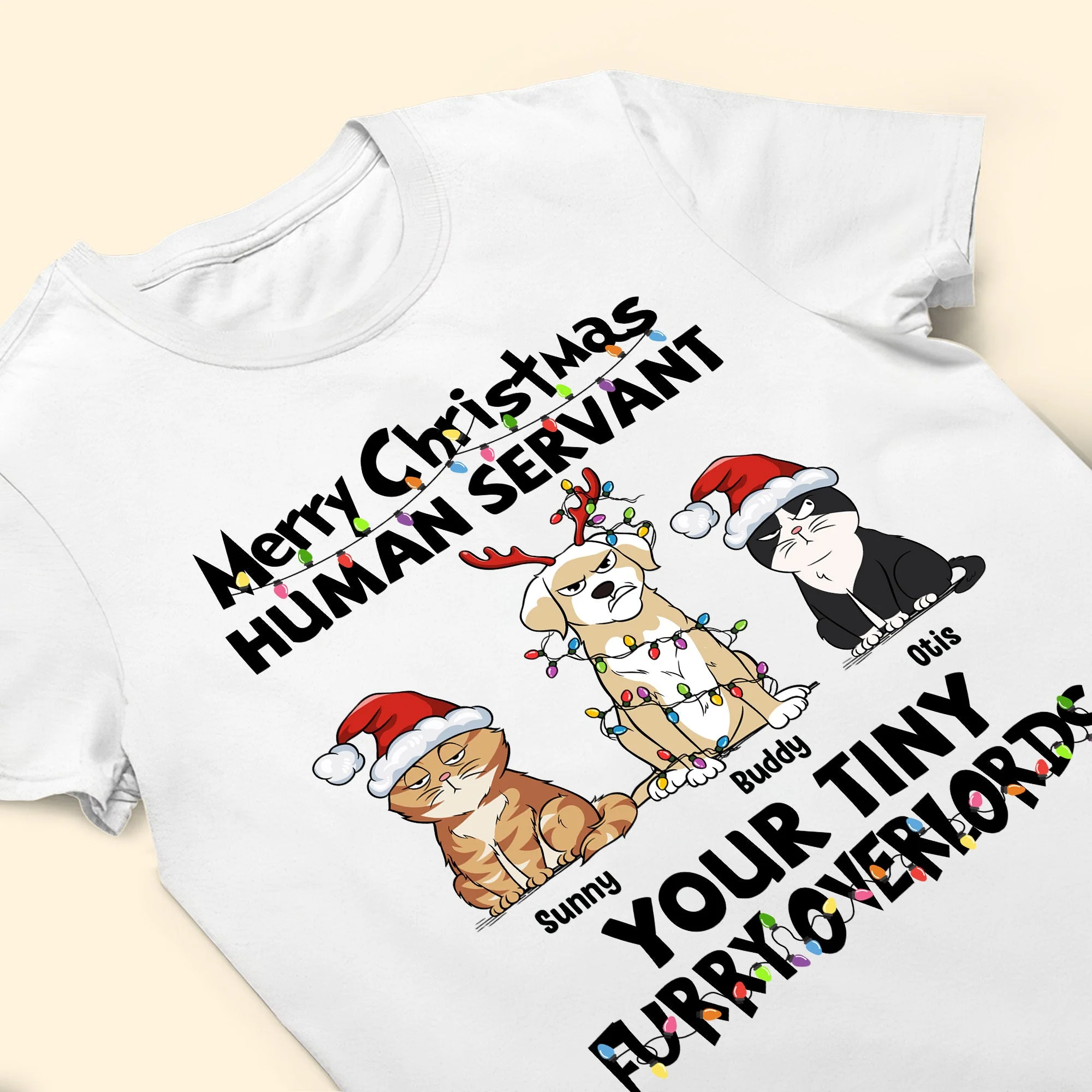 Merry Christmas Human Servant - Personalized Shirt - Image 3