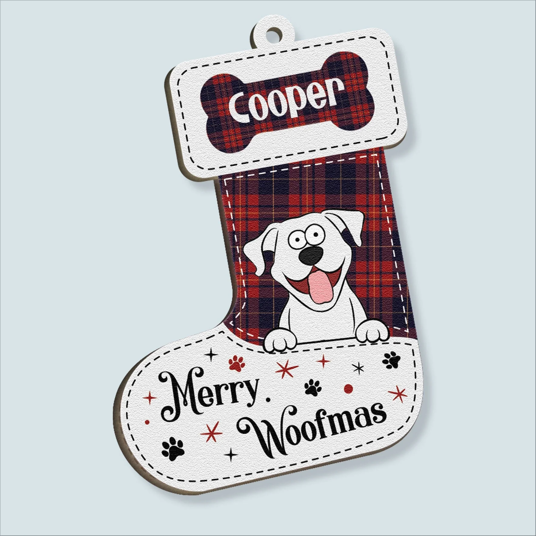 Merry Christmas - Personalized Custom Shaped Wooden Ornament - Image 3