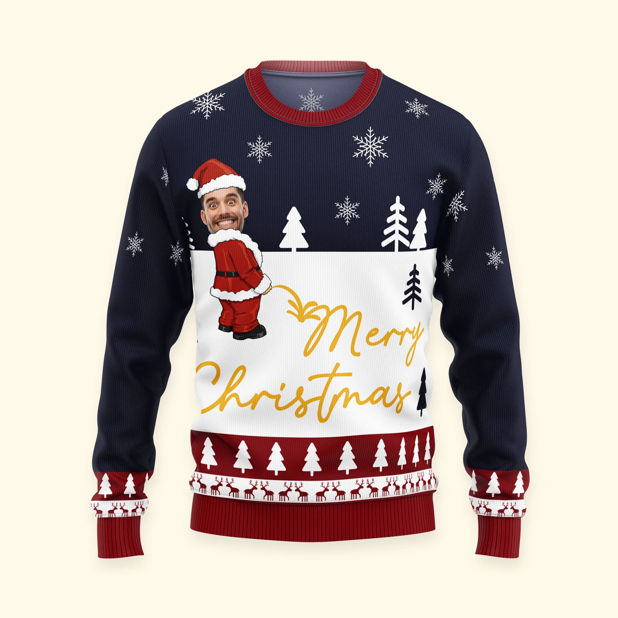Merry Christmas - Personalized Photo Ugly Sweater - Image 5