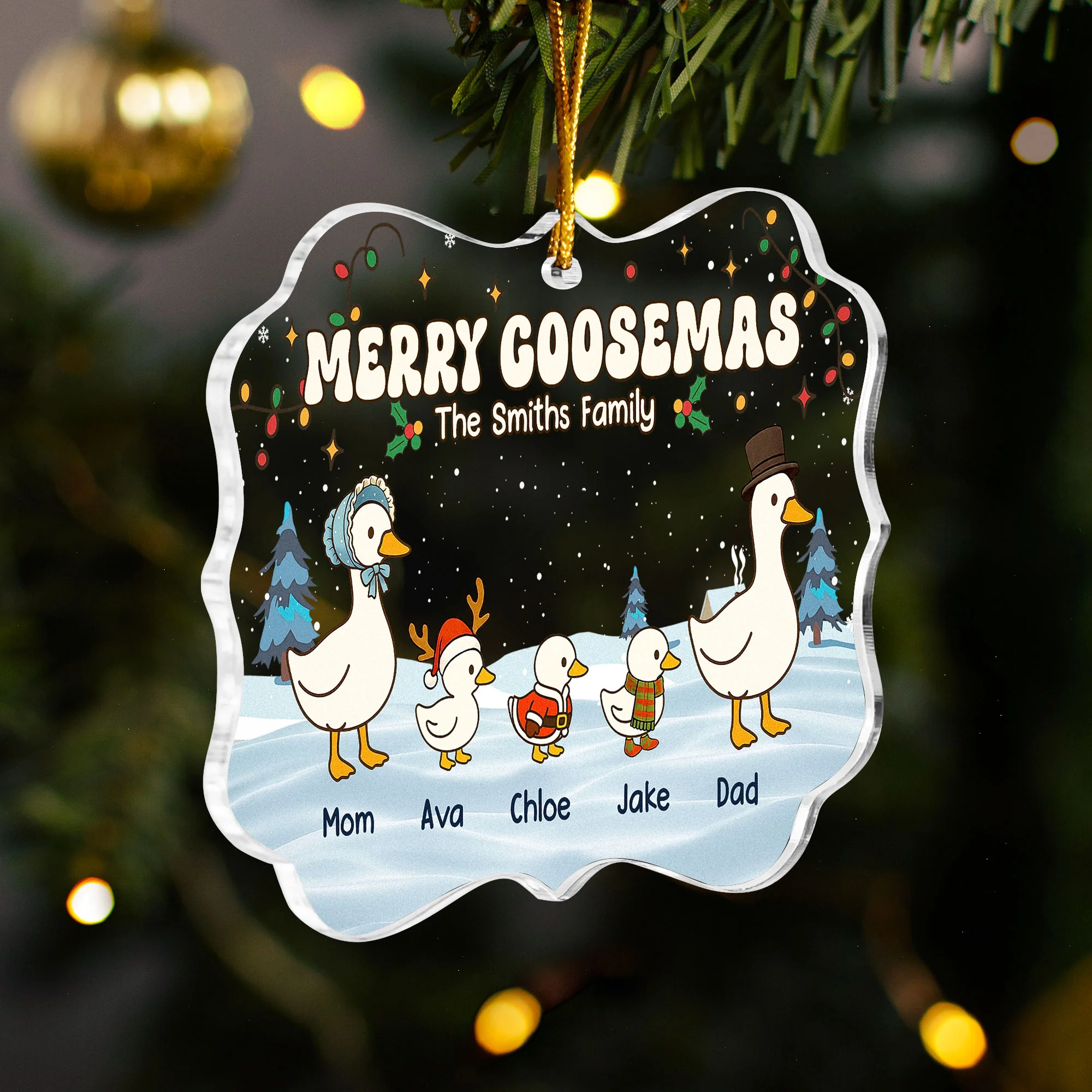 Merry Goosemas - Personalized Acrylic Ornament - Image 4