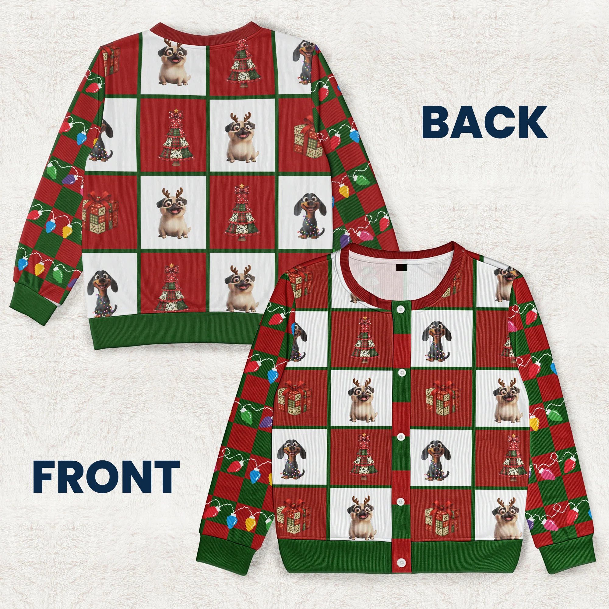 Merry Woofmas - Personalized Crewneck Cardigan - Image 6