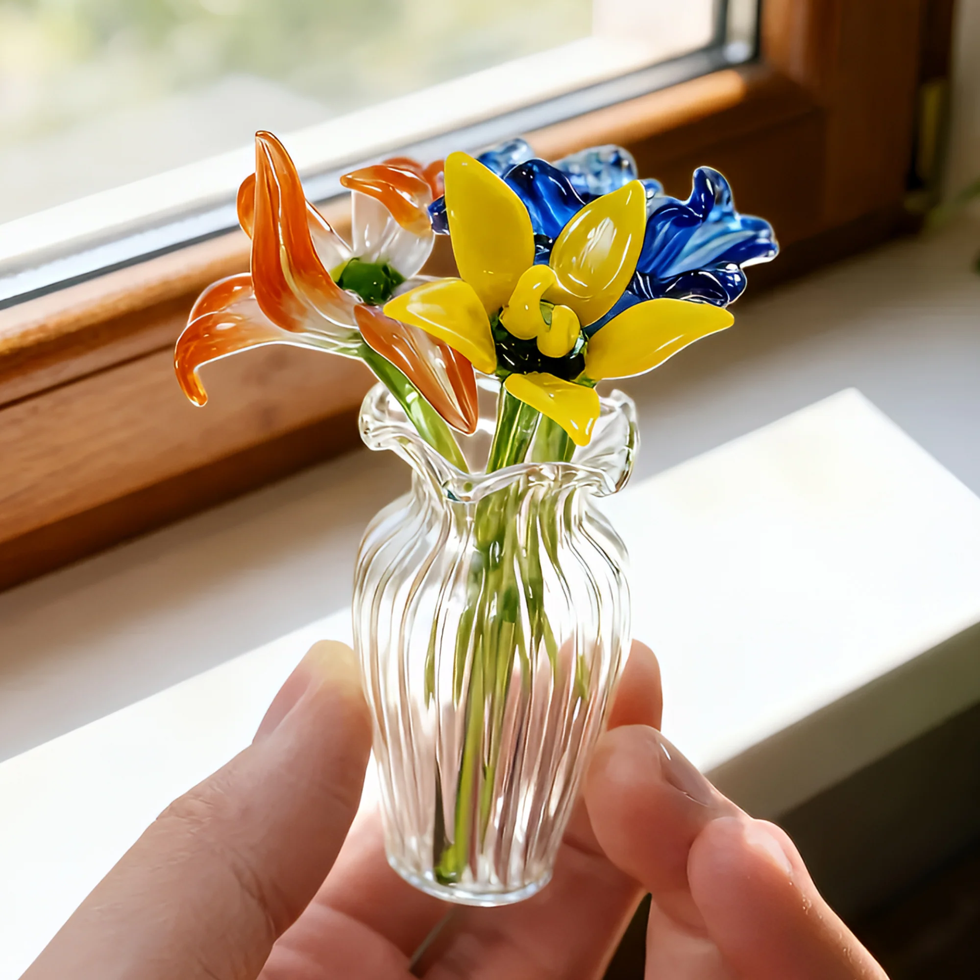 Message Gift Glass Flower Bouquet - Personalized Glass Flowers - Image 2
