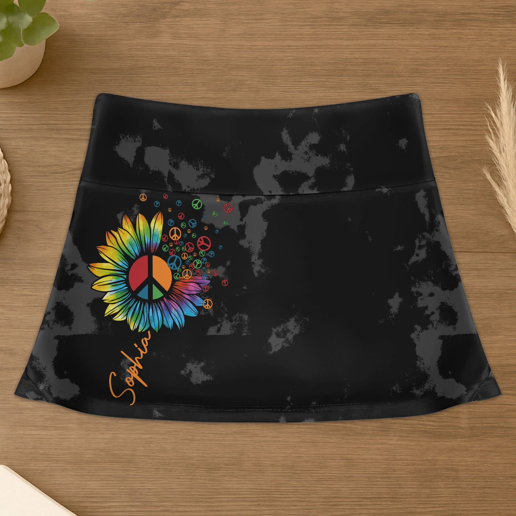 Middle Finger, Hippie - Custom Women's Skorts With Pockets - Image 6