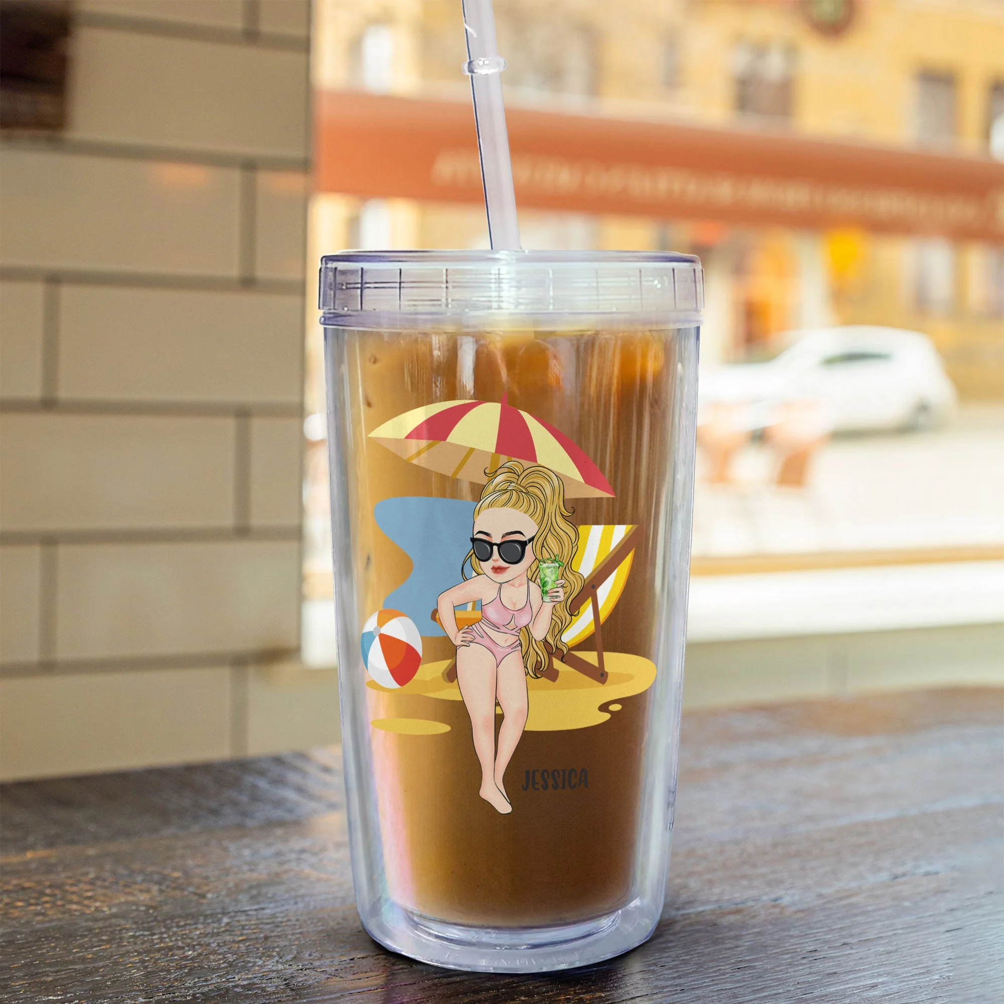 Might Be Water Might Be Vodka - Personalized Acrylic Tumbler With Straw - Image 4