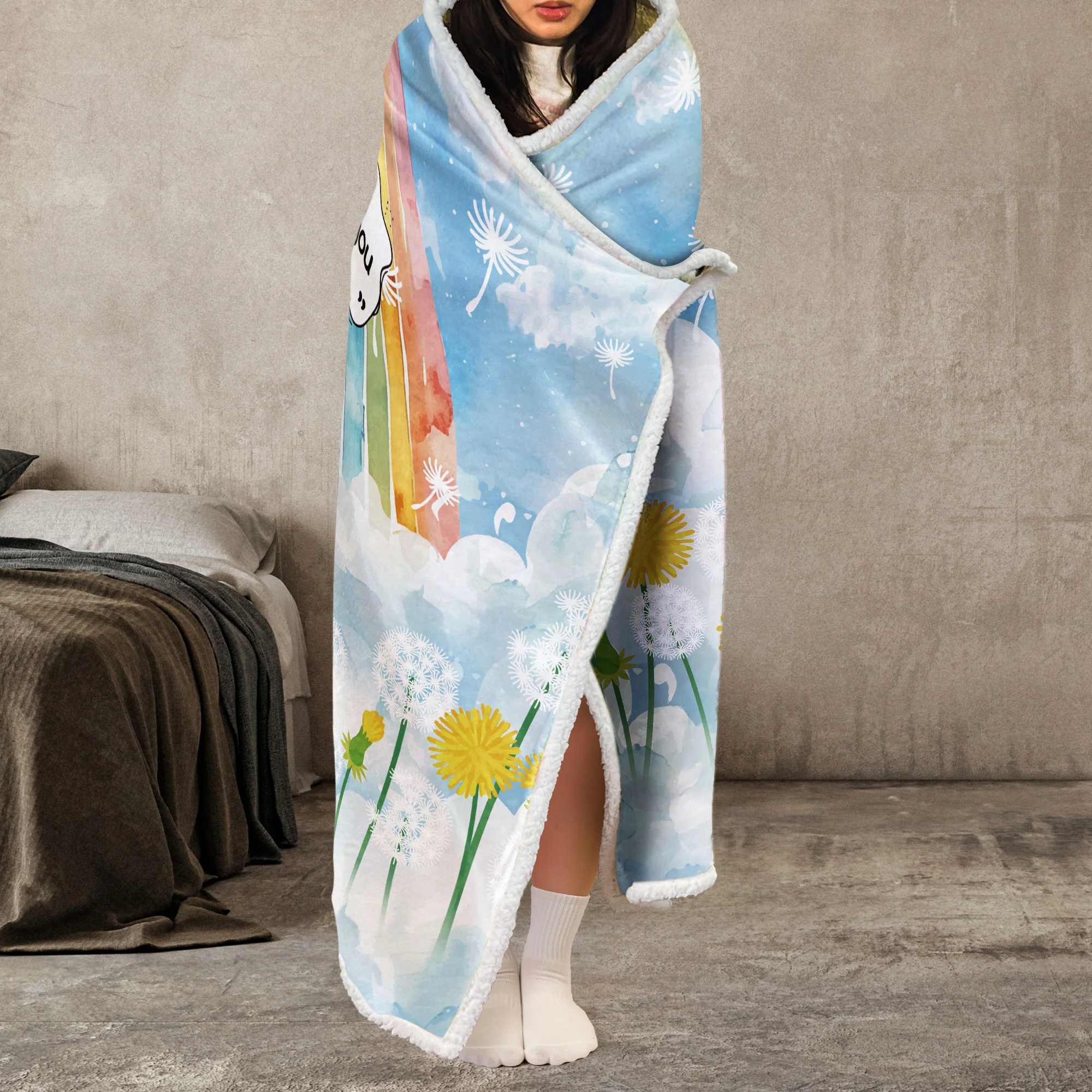 Miss My Fur Baby - Personalized Photo Wearable Hooded Blanket - Image 5