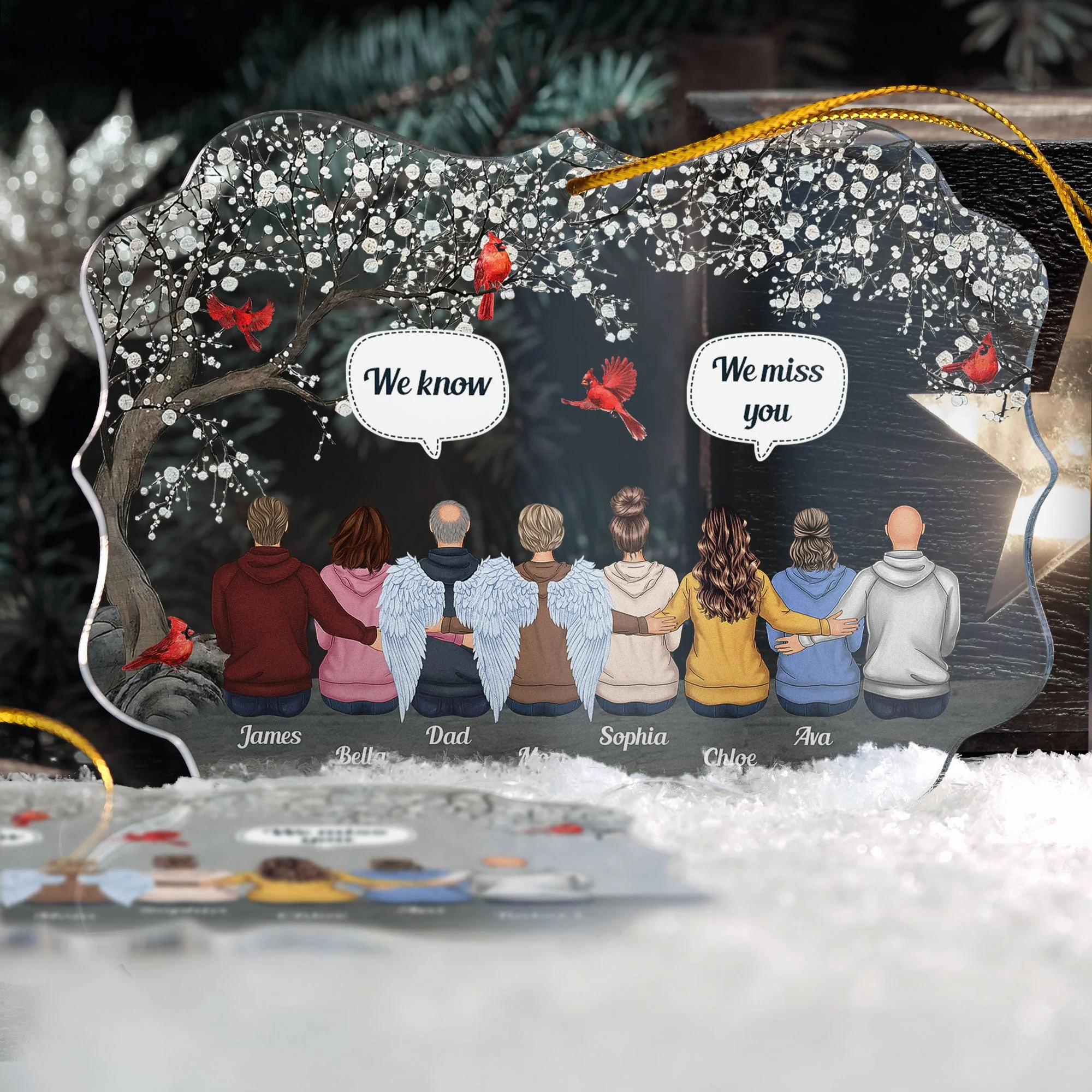 Miss You Beyond The Stars - Personalized Acrylic Ornament - Memorial Christmas Gift For Family Members, Brothers, Sisters, Mom And Dad - Image 2