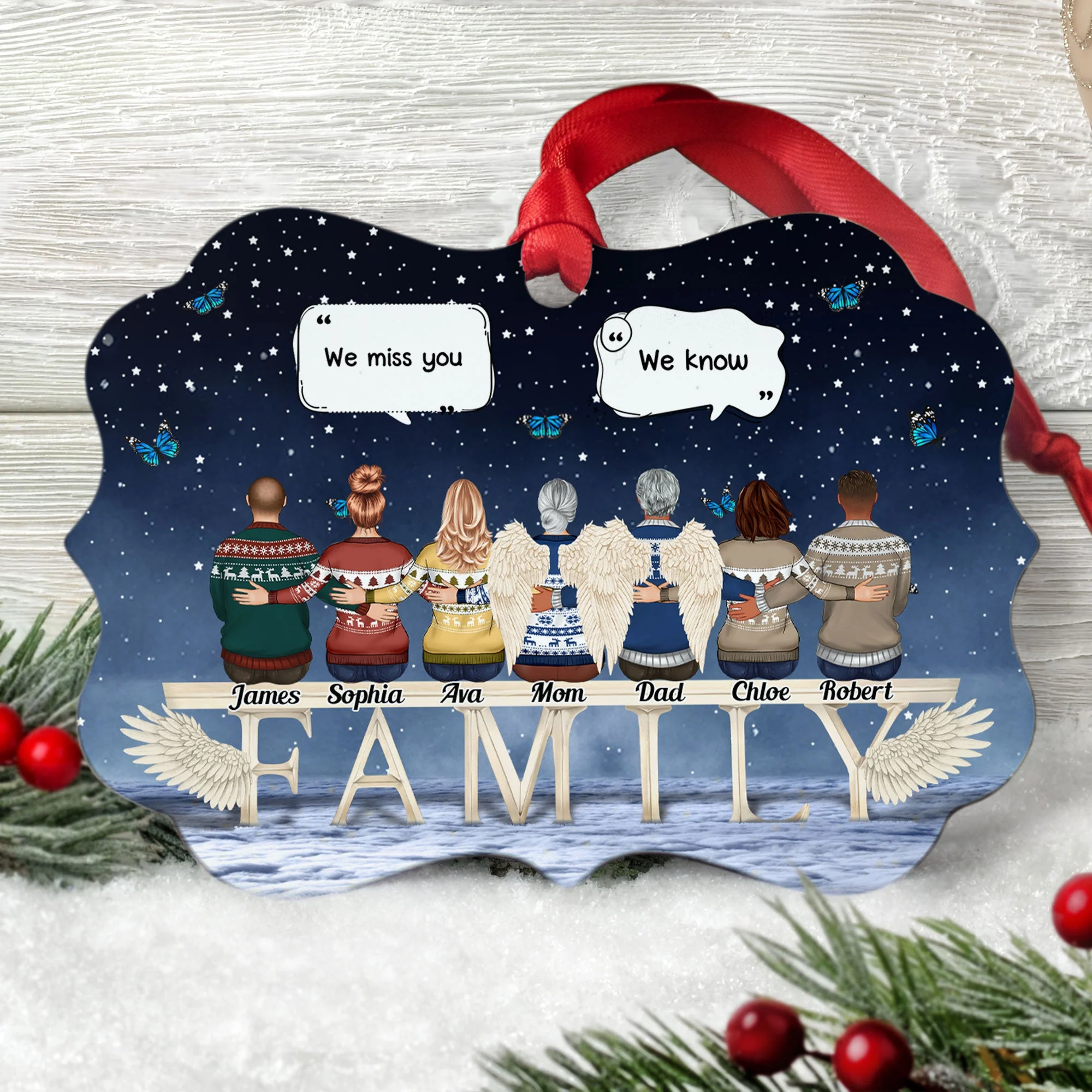Miss You Beyond The Stars - Personalized Aluminum, Wooden Ornament - Image 2