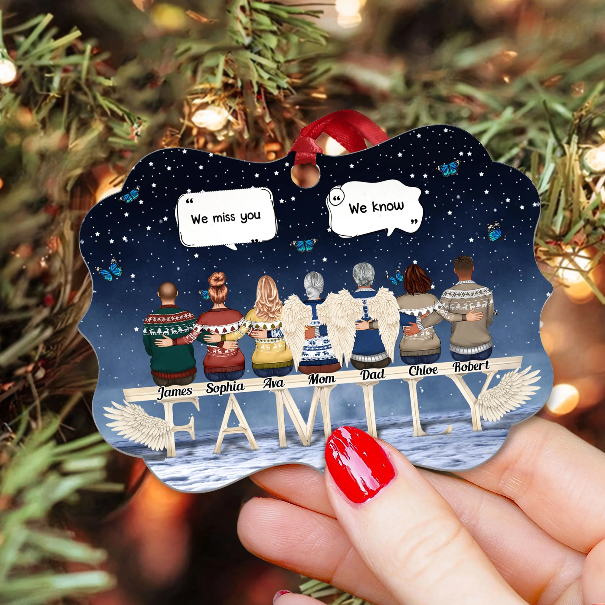Miss You Beyond The Stars - Personalized Aluminum, Wooden Ornament - Image 3