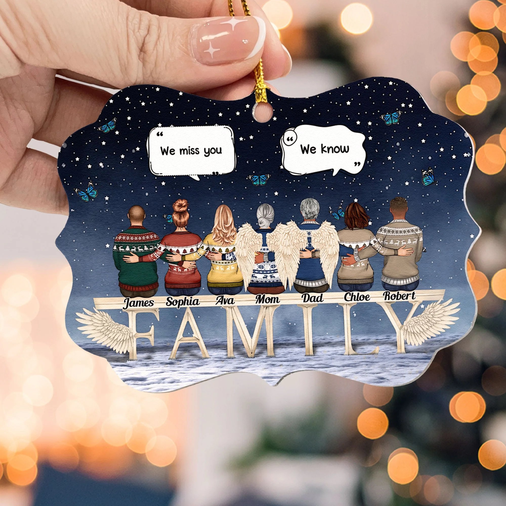 Miss You Beyond The Stars - Personalized Aluminum, Wooden Ornament - Image 4