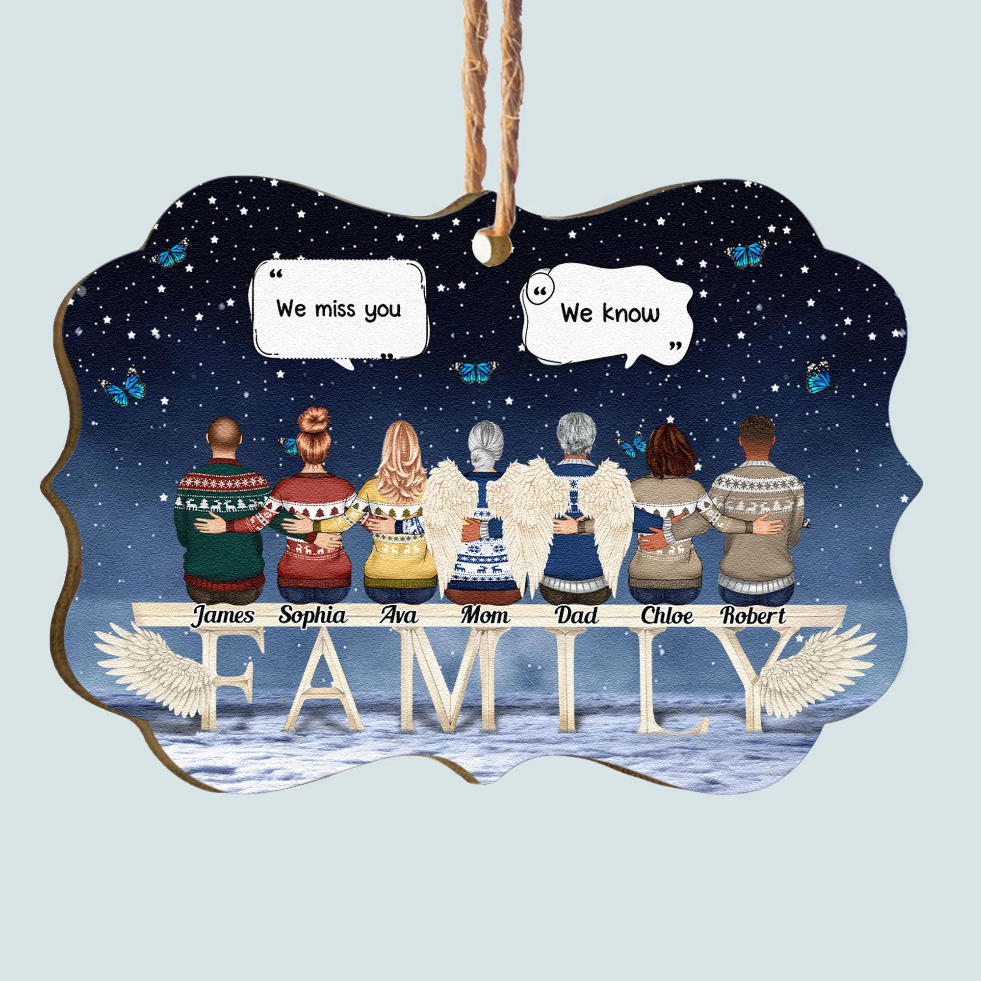 Miss You Beyond The Stars - Personalized Aluminum, Wooden Ornament - Image 5