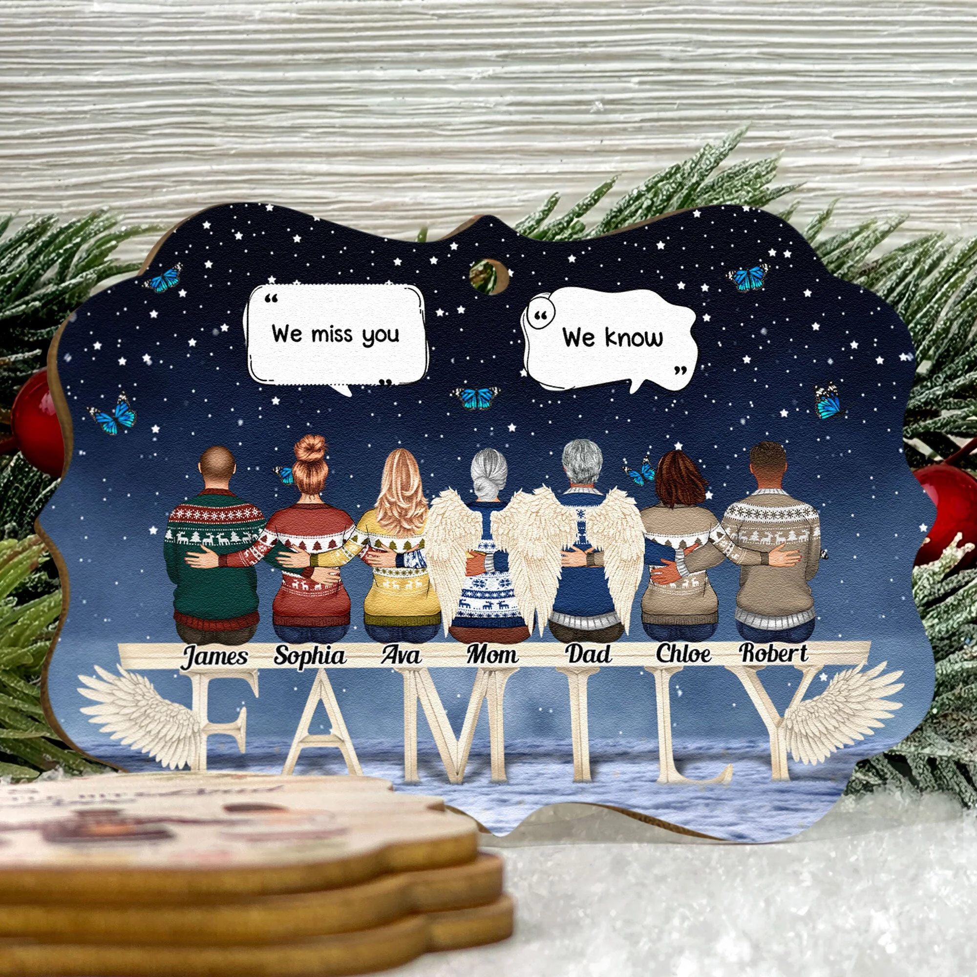 Miss You Beyond The Stars - Personalized Aluminum, Wooden Ornament - Image 6
