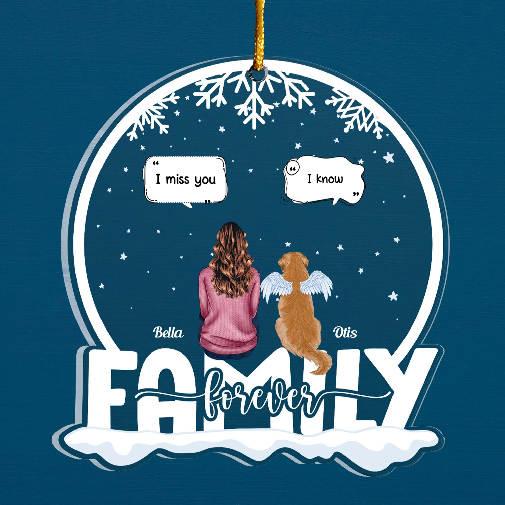 Miss You So - Personalized Snow Globe Shaped Acrylic Ornament - Image 2