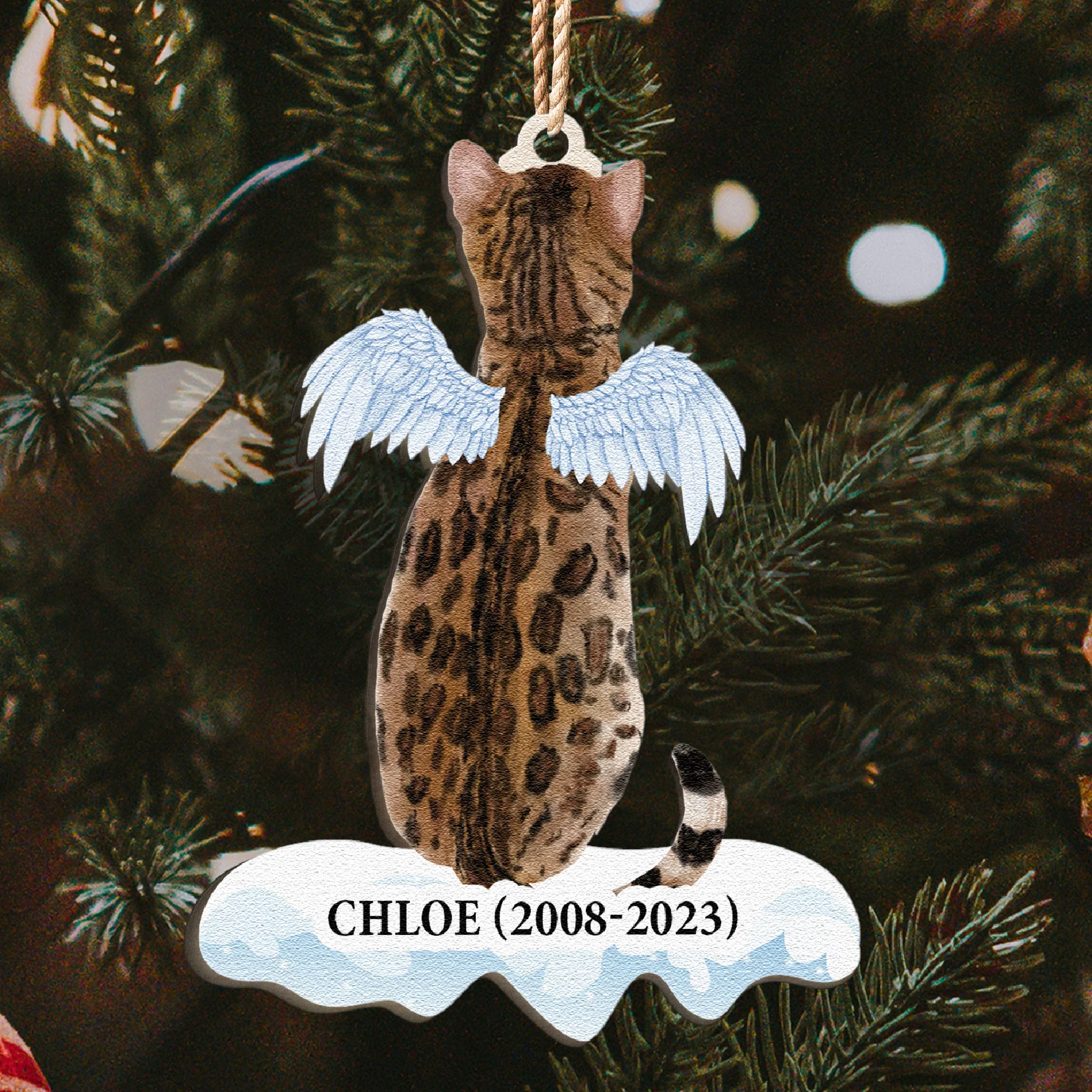 Missing My Cat - Personalized Wooden Ornament - Image 2