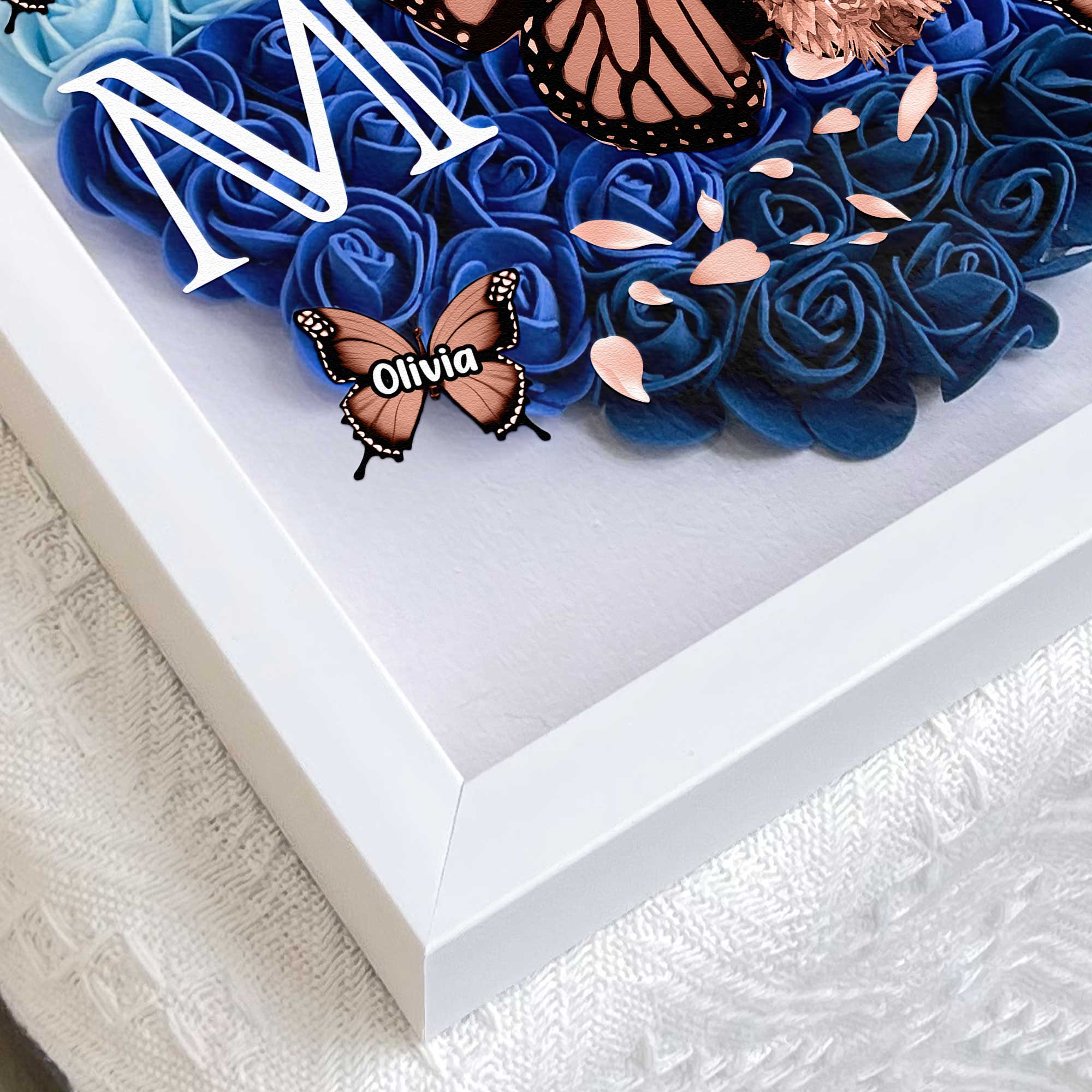 Mom - Butterfly Version - Personalized Flower Shadow Box - Image 7