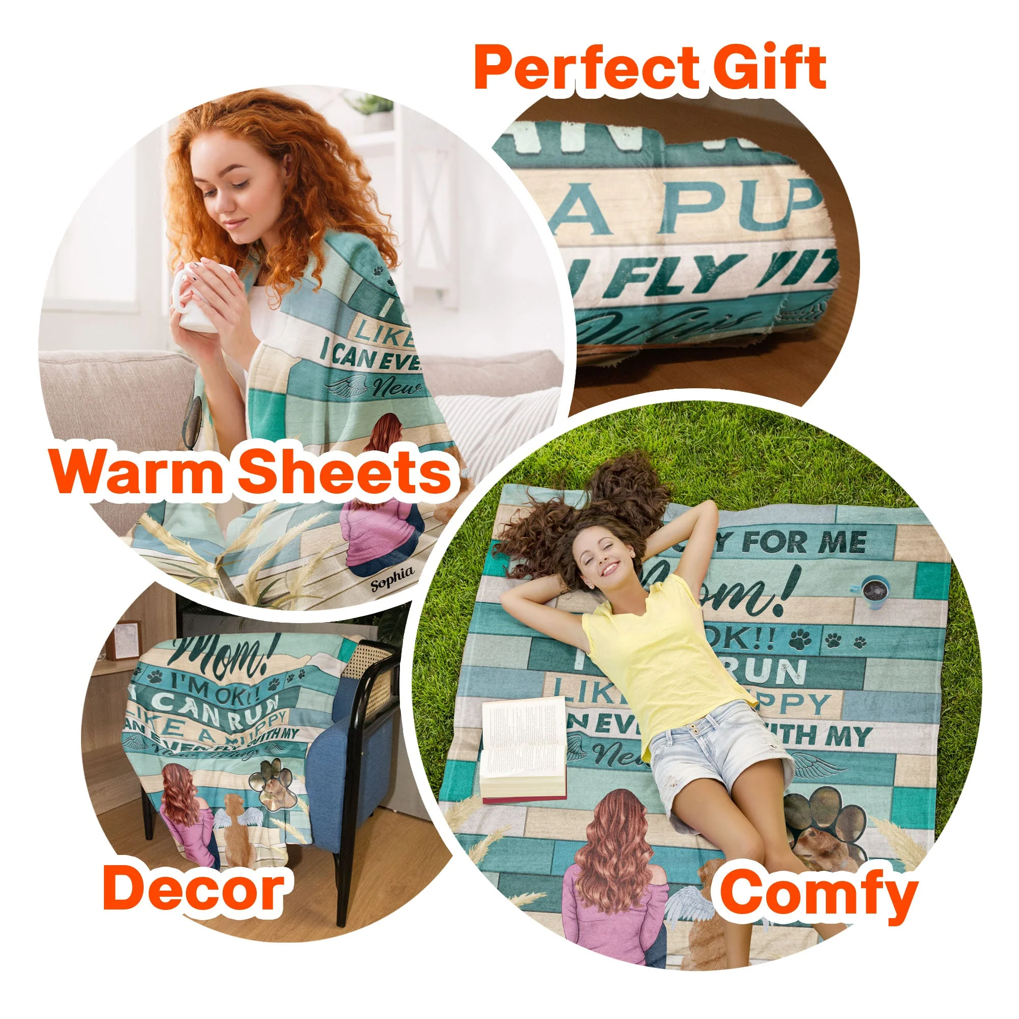 Mom Don't Cry For Me - Personalized Blanket - Grief Gift For Dog Owners, Sympathy Gift For Loss Of Dogs, Cats - Image 6