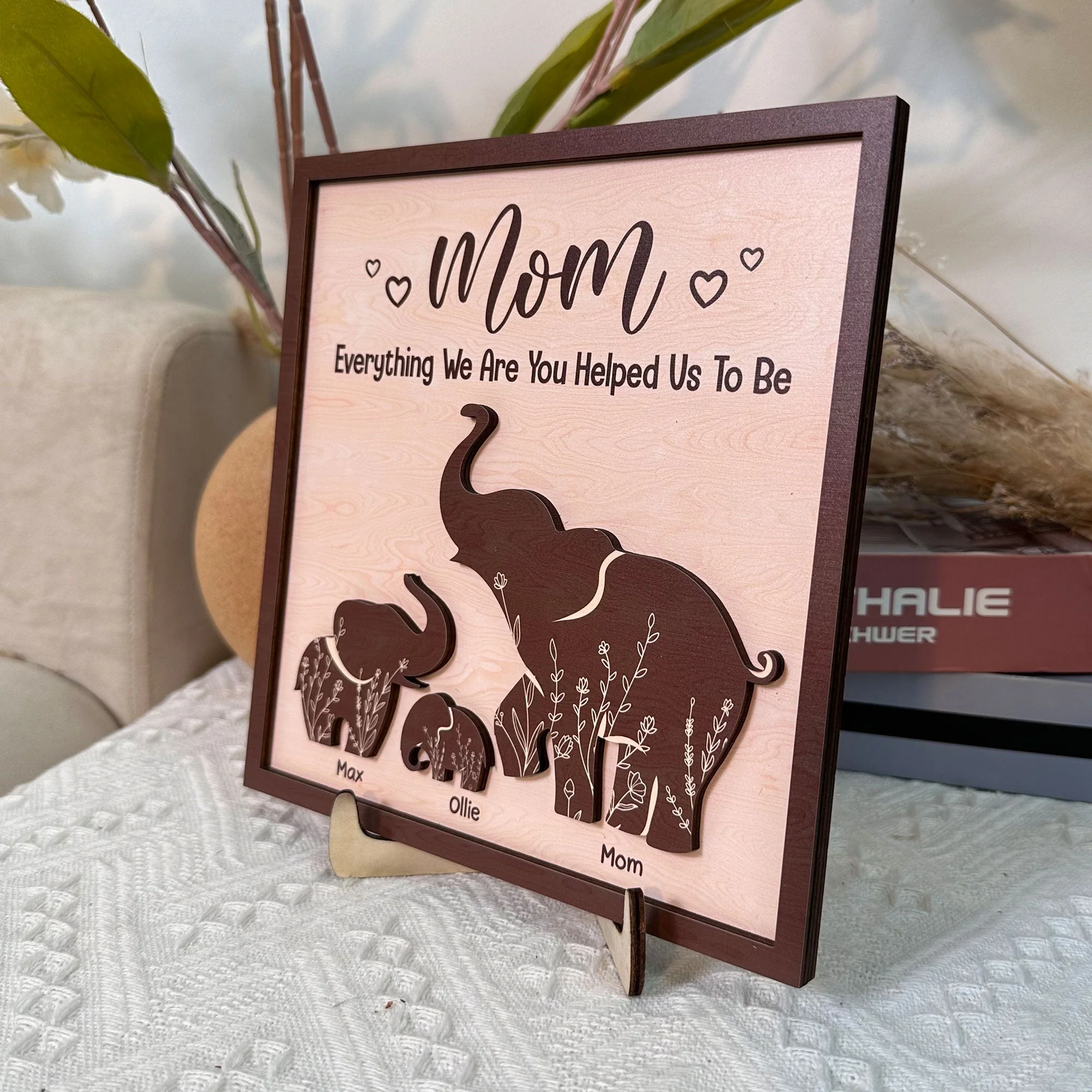 Mom Everything We Are You Helped Us To Be Mother'S Day - Personalized Wooden Plaque - Image 3