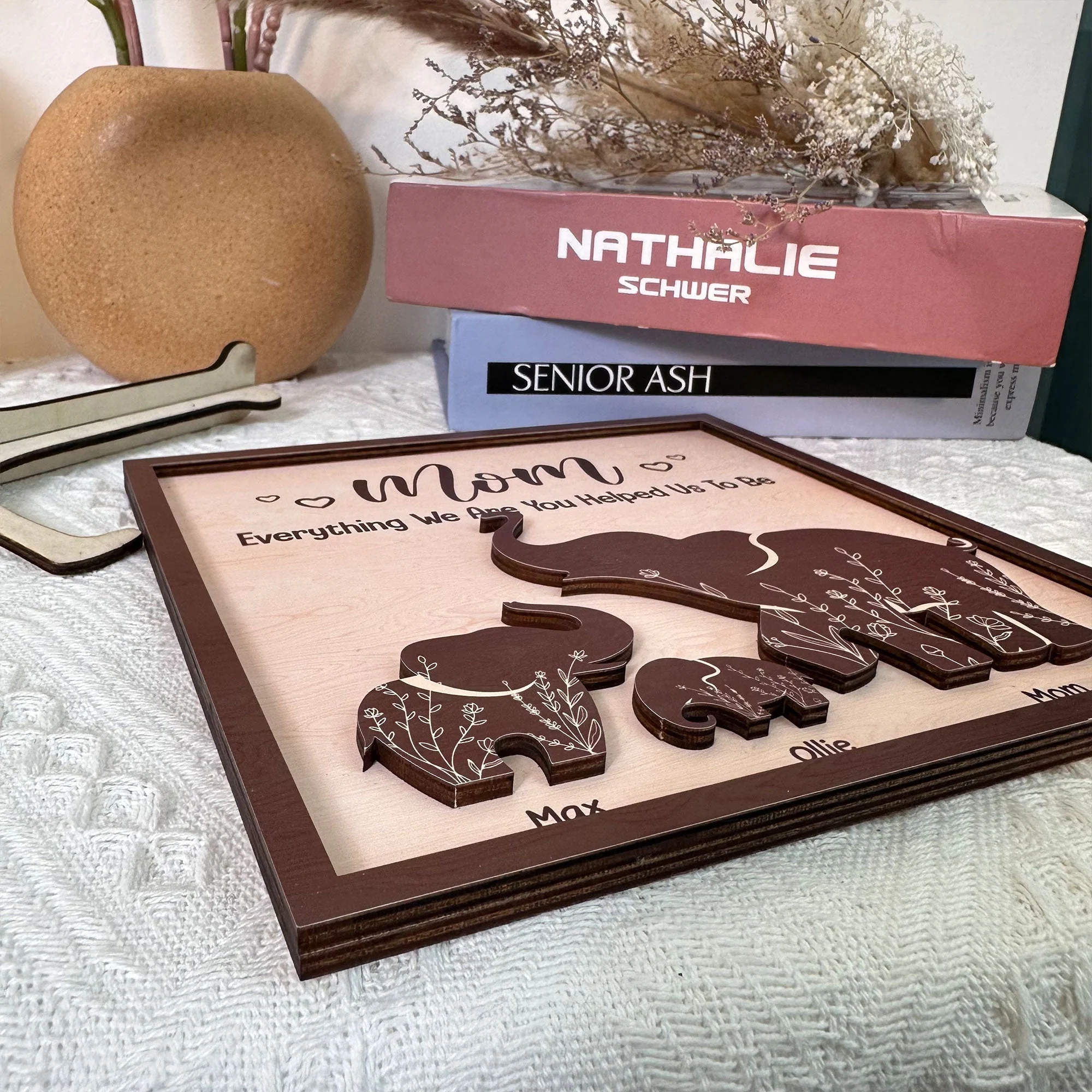Mom Everything We Are You Helped Us To Be Mother'S Day - Personalized Wooden Plaque - Image 4