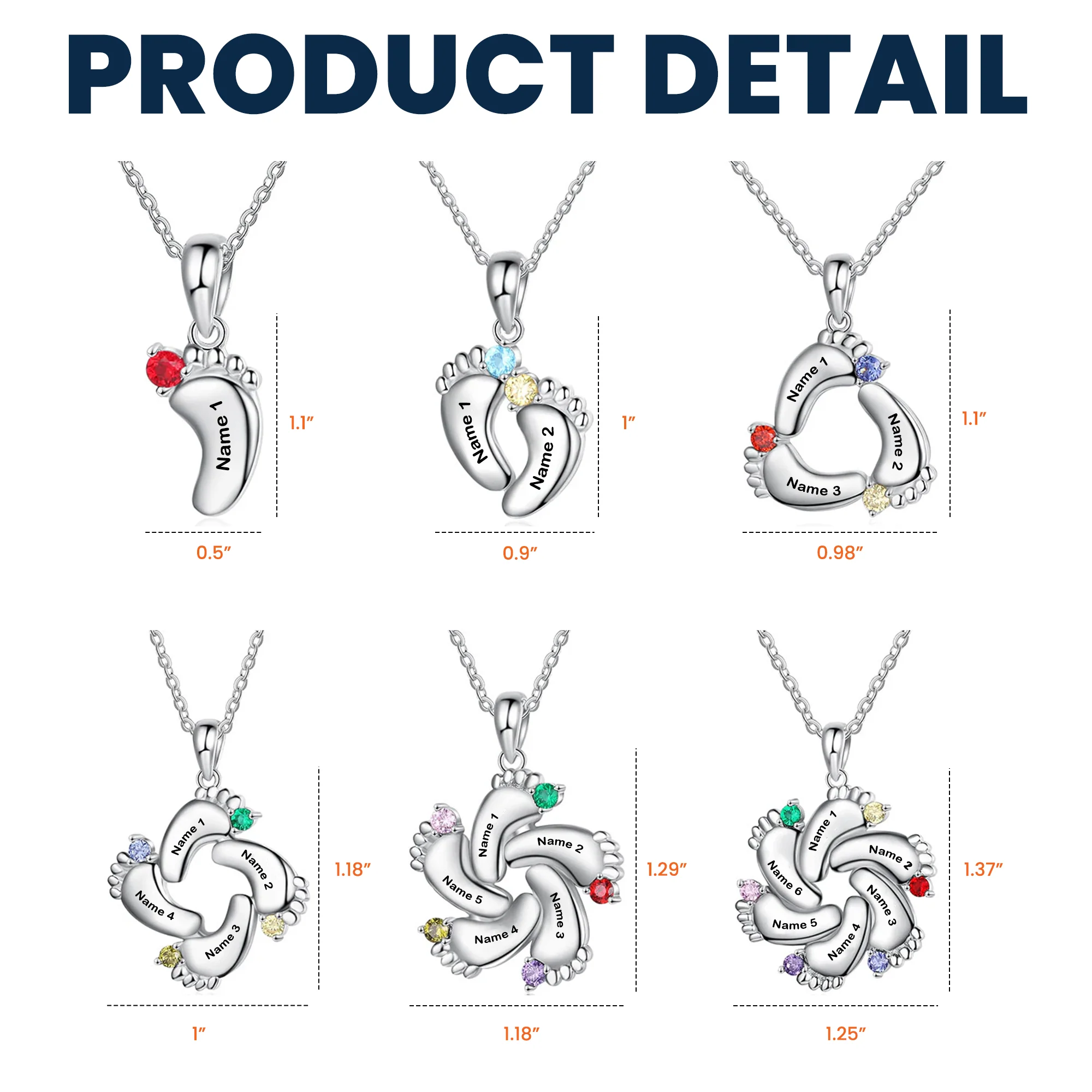 Mom Gifts First Mom New Mom To Be Mom Gifts - Personalized Baby Feet Necklace With Birthstone - Image 9