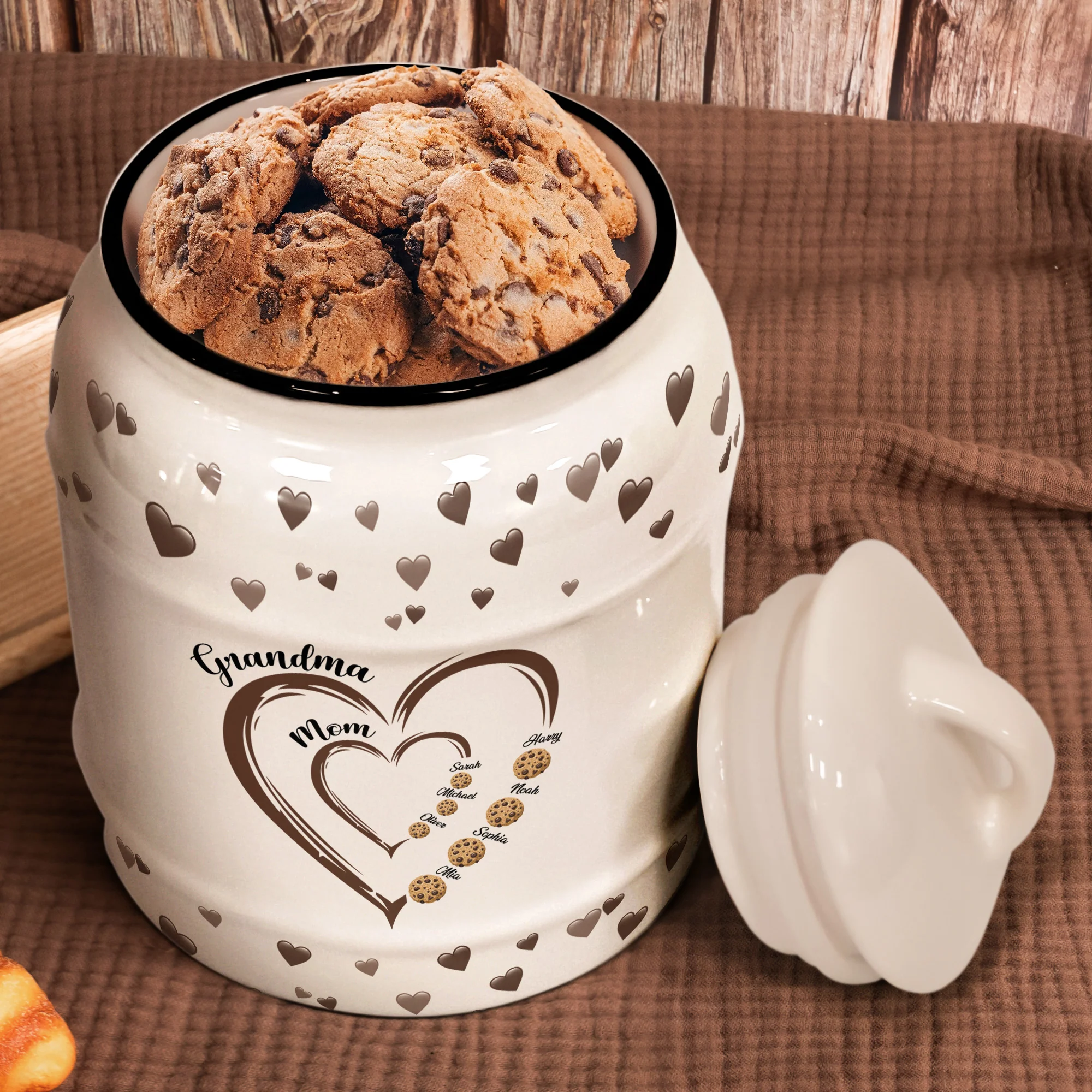 Mom Grandma Cookies Custom Kids' Names - Personalized Cookie Jar - Image 3