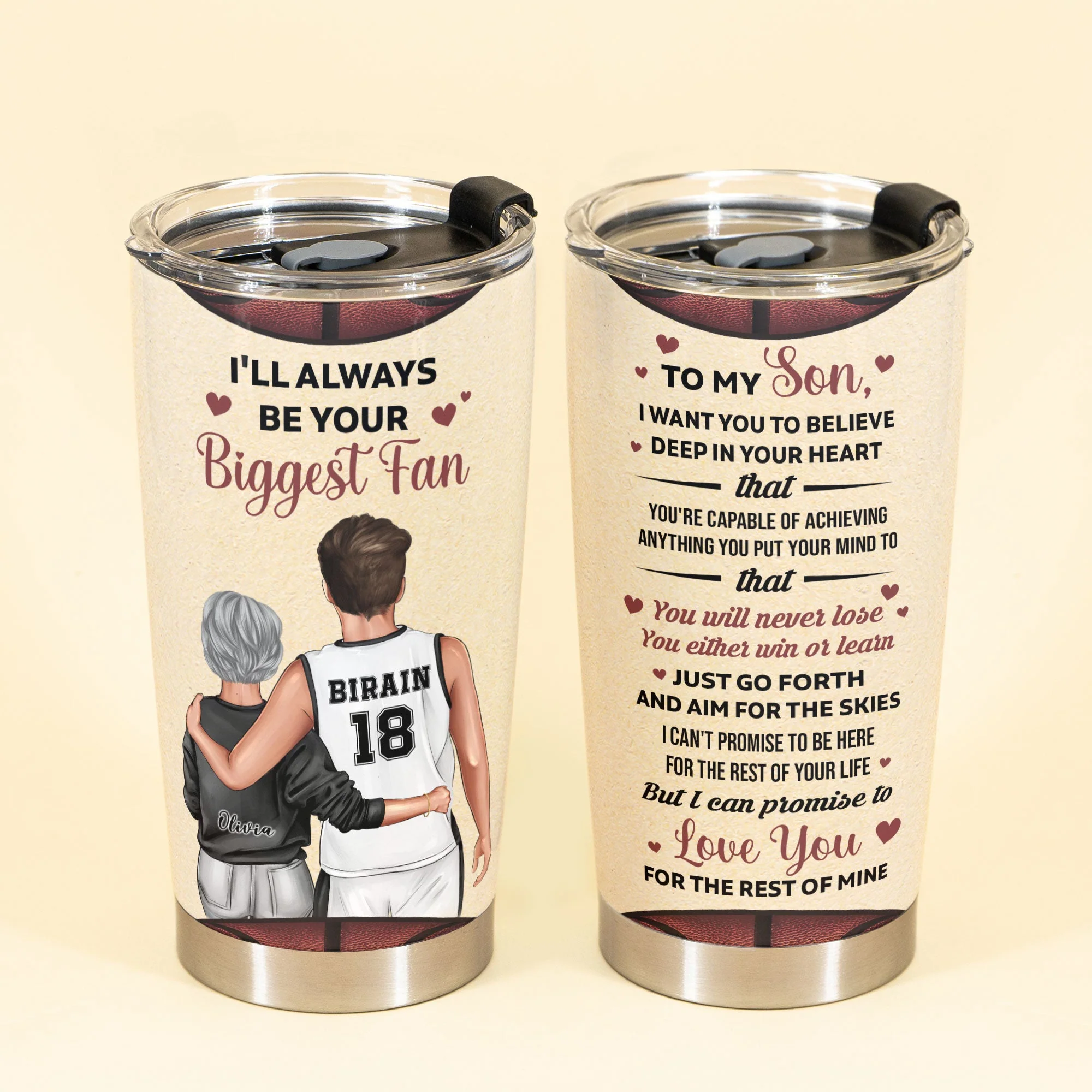 Mom Grandma - Your Biggest Fan - Personalized Tumbler Cup - Gift For Son, Grandson - Image 2