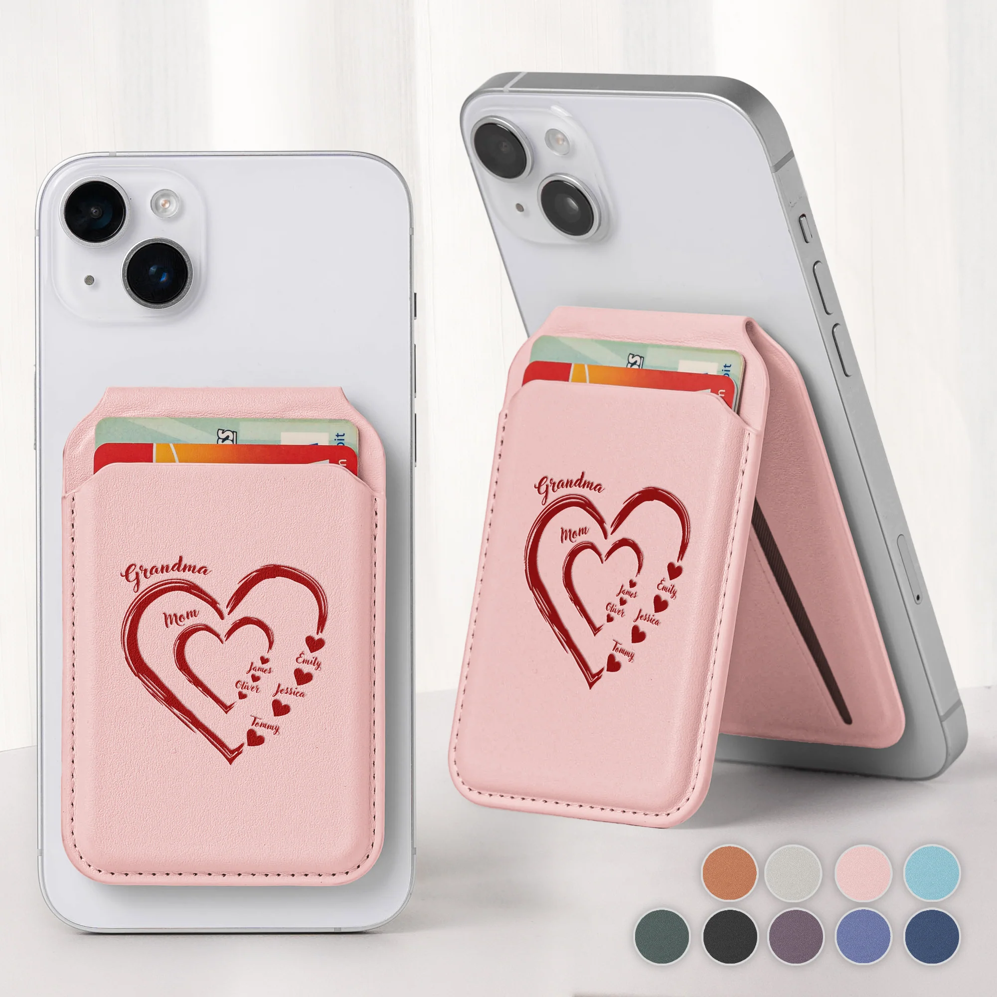 Mom, Grandma's Sweethearts - Personalized Wallet Compatible With Magsafe - Image 2