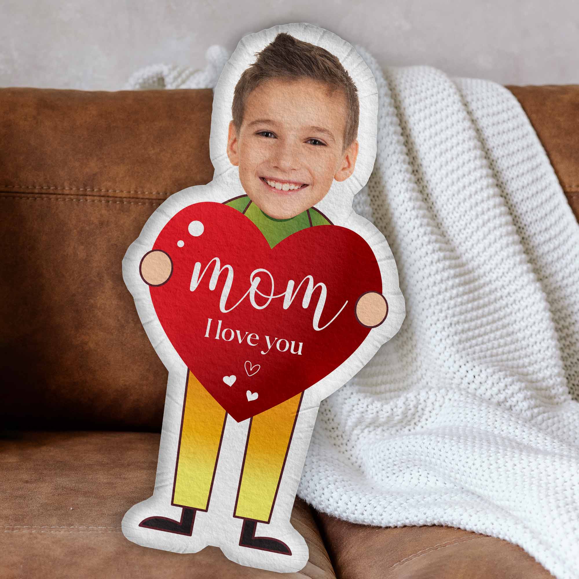 Mom I Love You - Personalized Photo Custom Shaped Pillow - Image 5