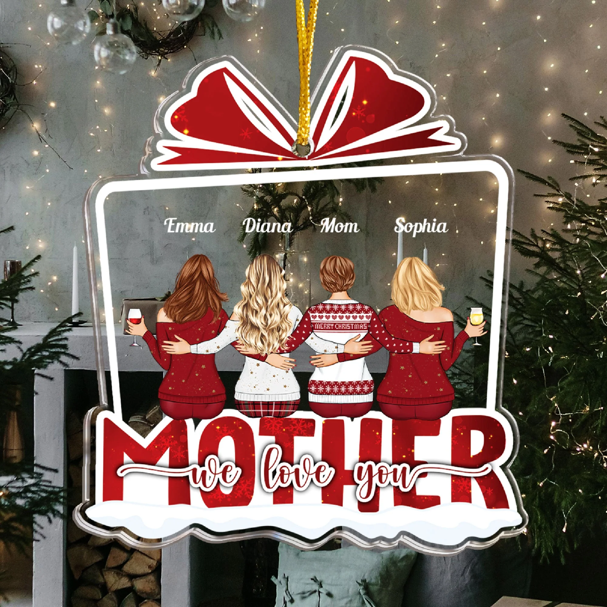 Mom Is The Best Gift - Personalized Acrylic Ornament - Image 3