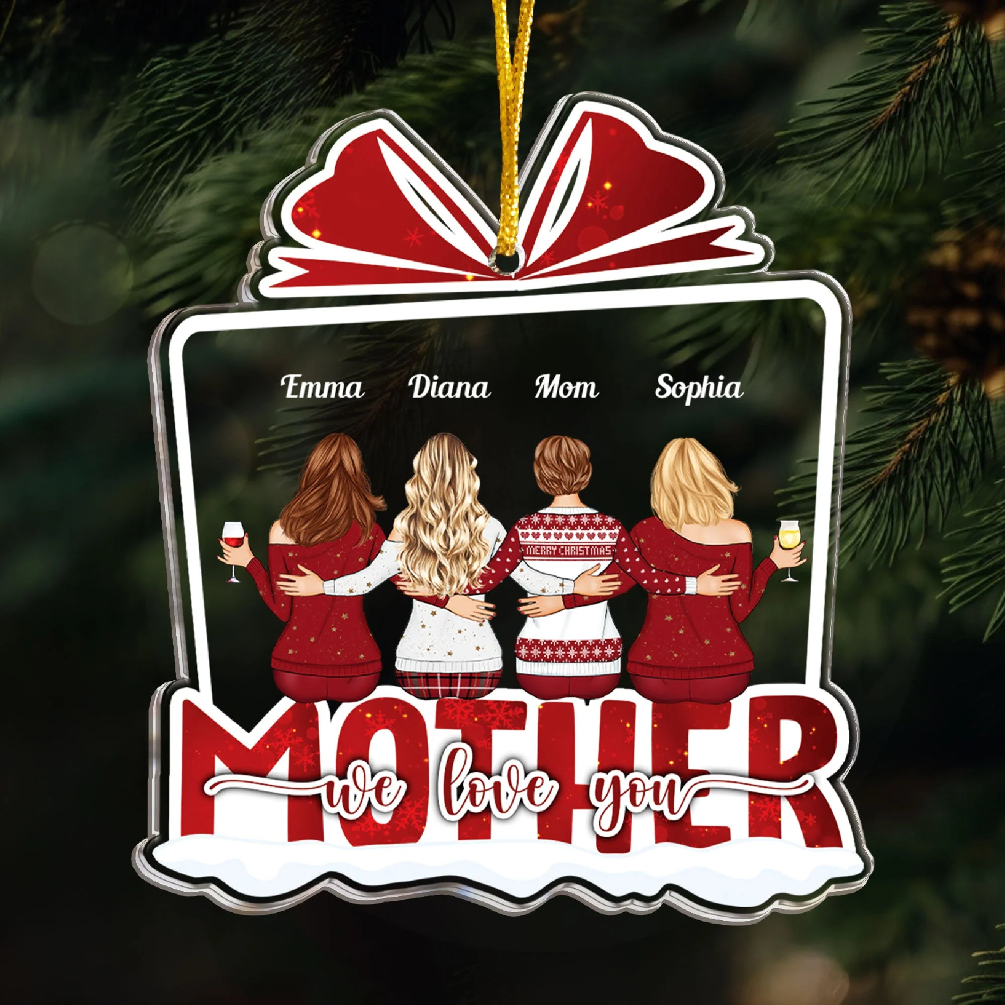 Mom Is The Best Gift - Personalized Acrylic Ornament - Image 4