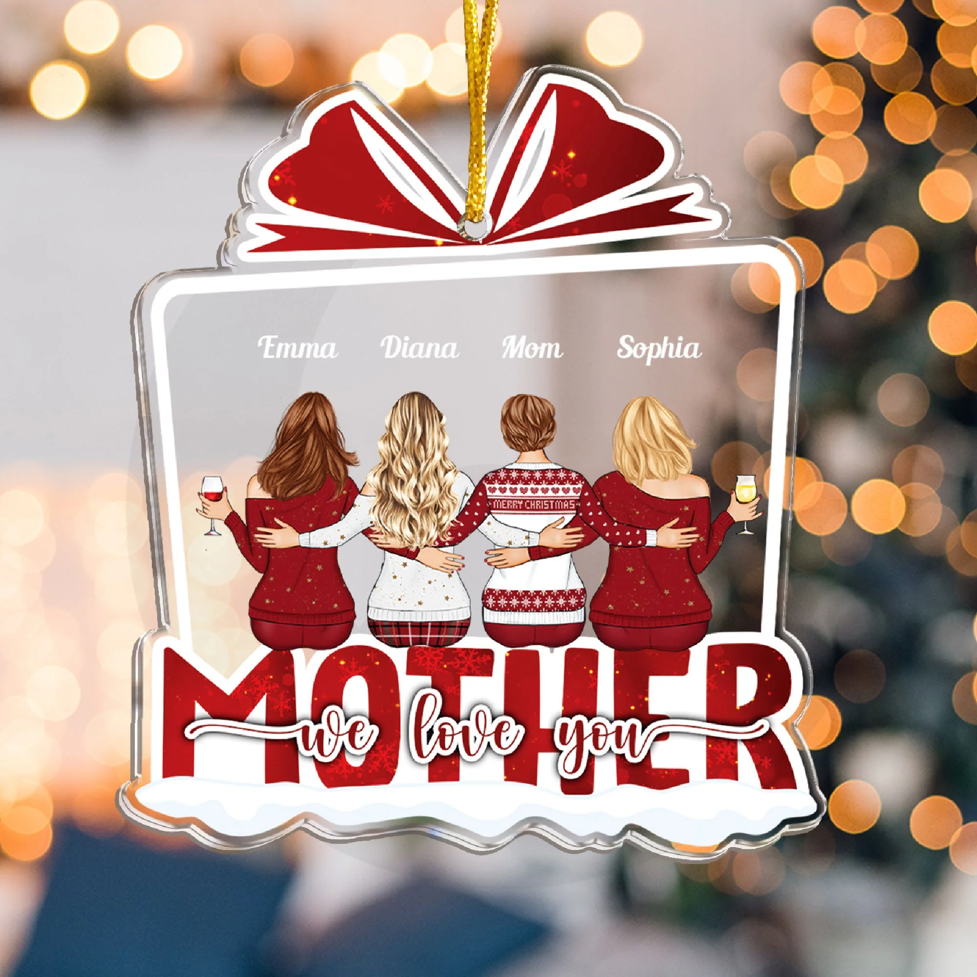 Mom Is The Best Gift - Personalized Acrylic Ornament - Image 5