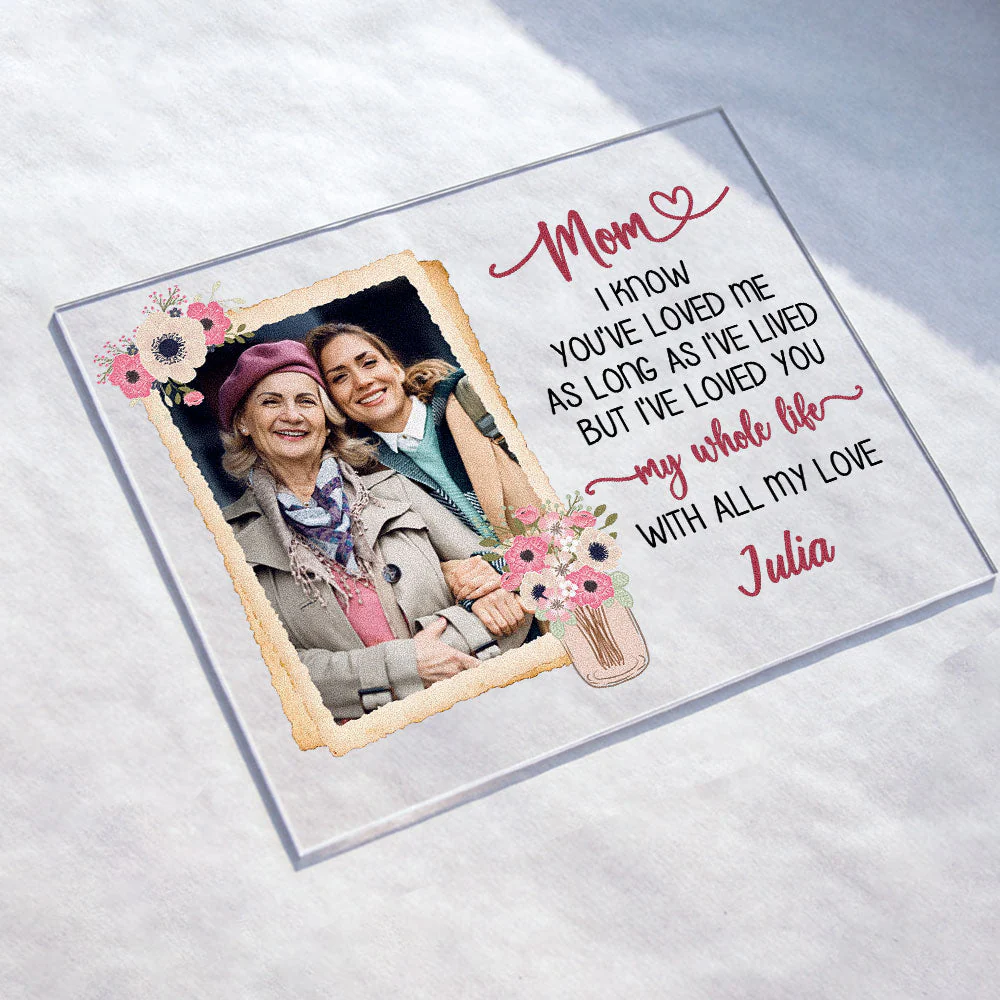 Mom I'Ve Loved You My Whole Life - Personalized Acrylic Photo Plaque - Image 2