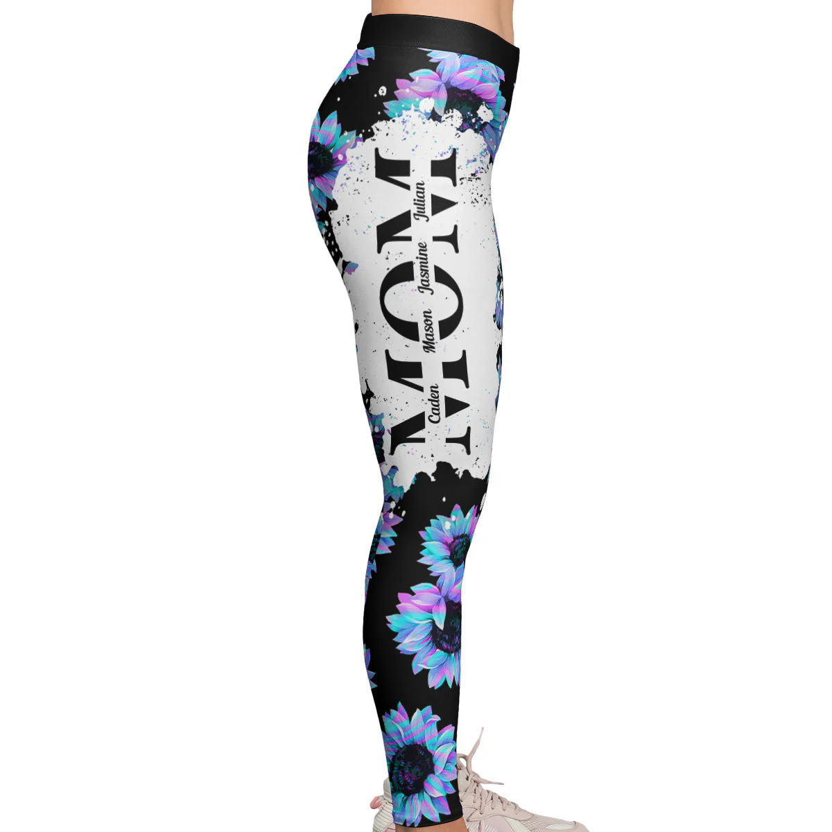 Mom Kids Name Floral - Personalized Legging - Image 4