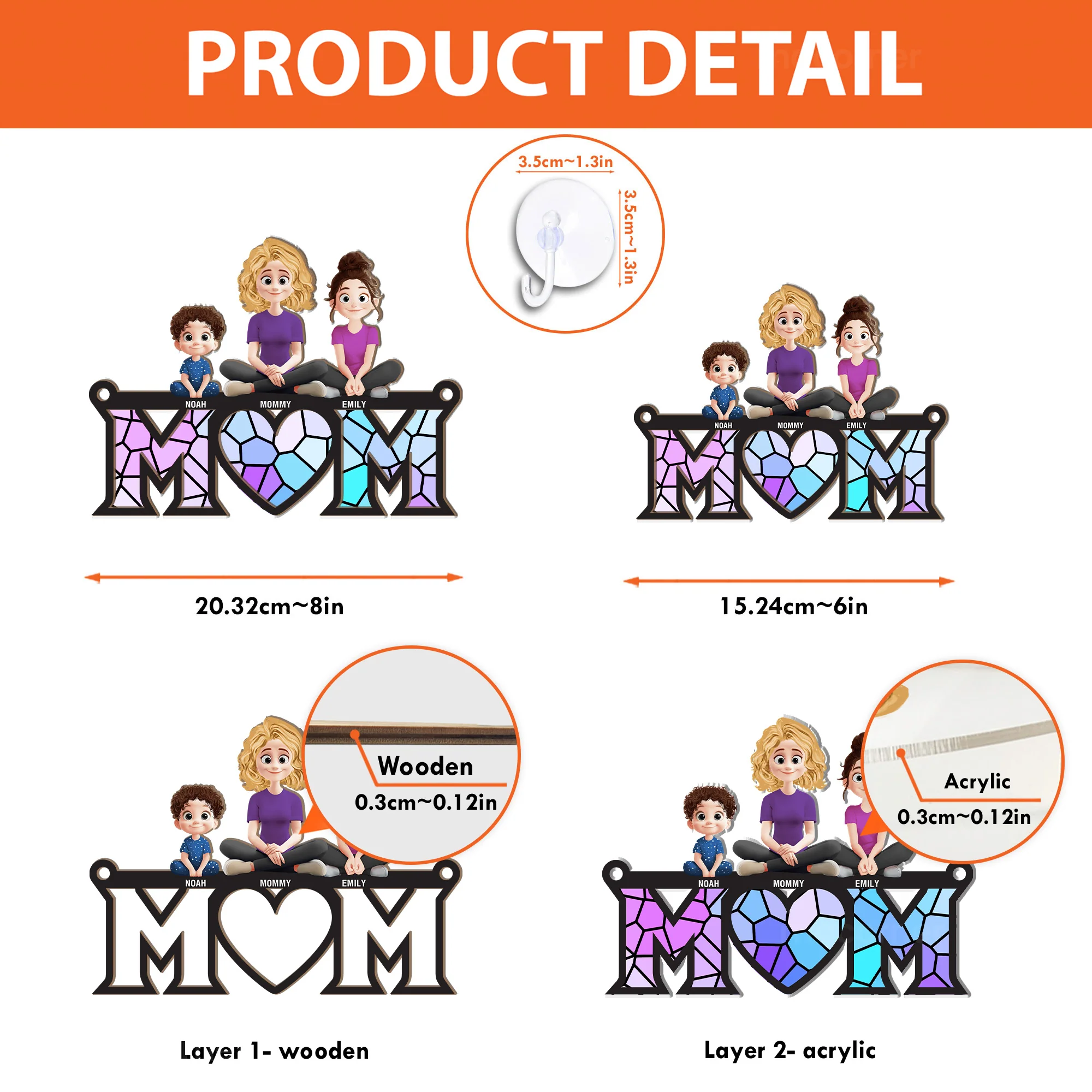 Mom Gift - Personalized Window Hanging Suncatcher Ornament - Gift For Mom - Image 5
