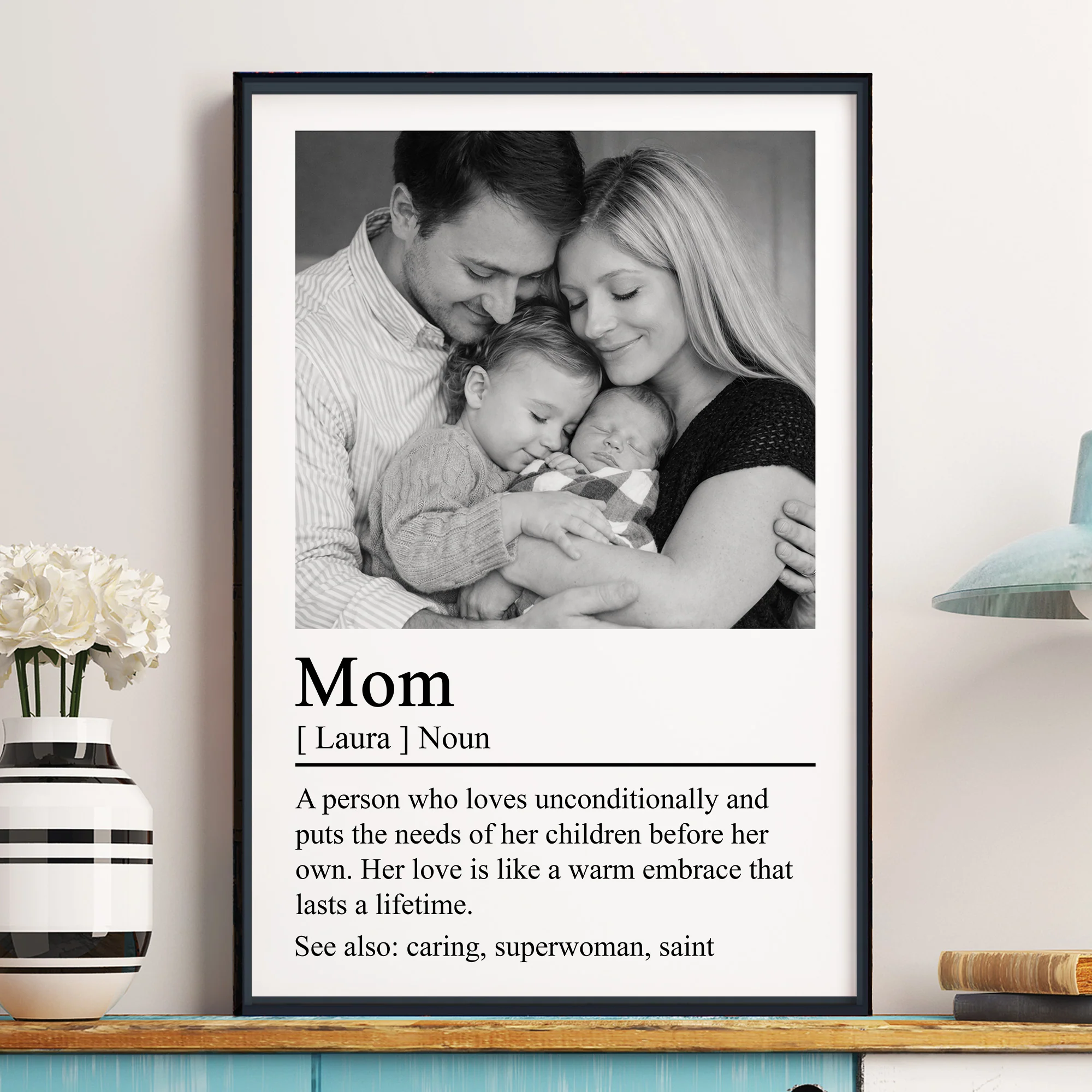 Mom, Mum, Mother Definition - Mother's Day Gifts For Wife, Mom, Mum - Personalized Photo Poster