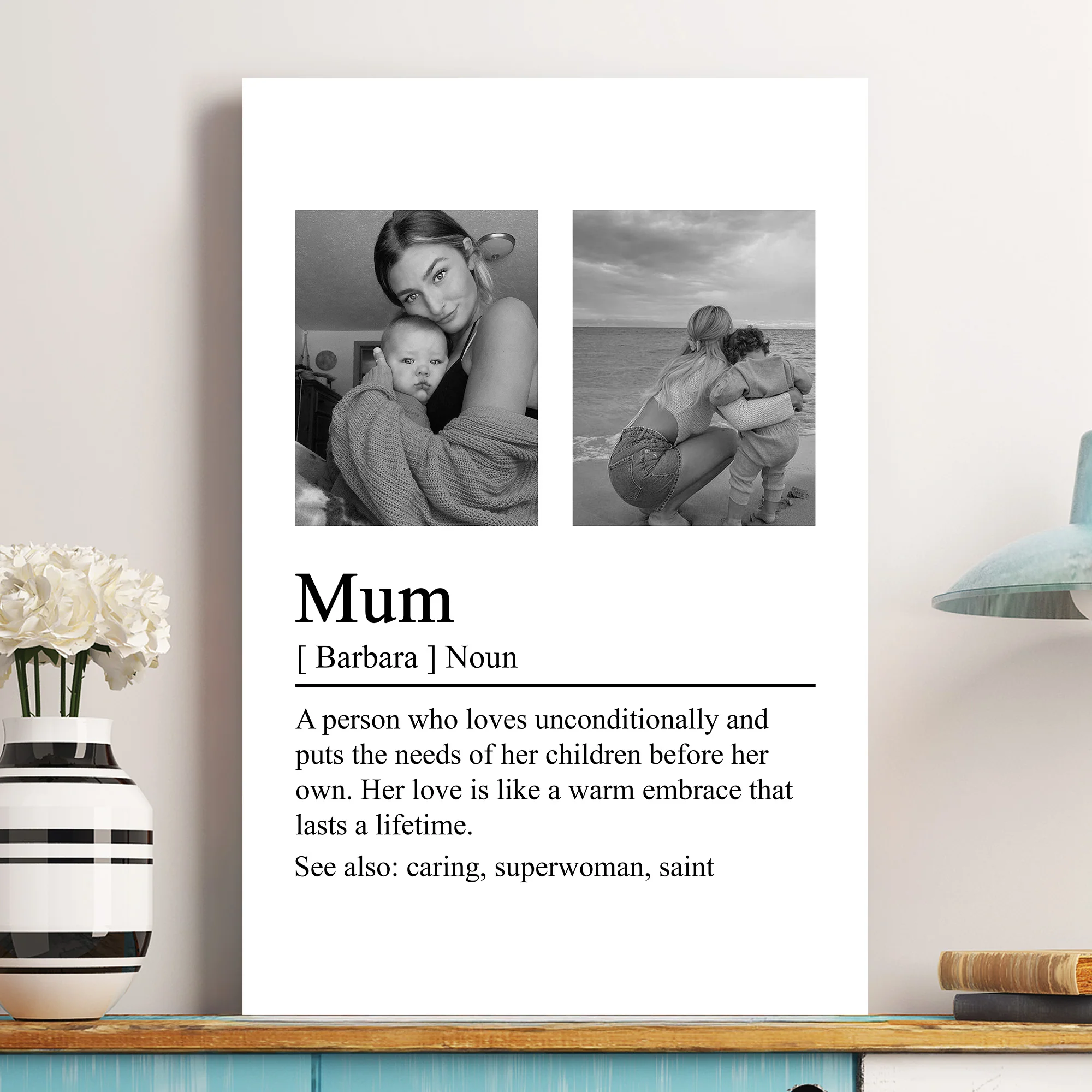 Mom, Mum, Mother Definition - Mother's Day Gifts For Wife, Mom, Mum - Personalized Photo Poster - Image 2