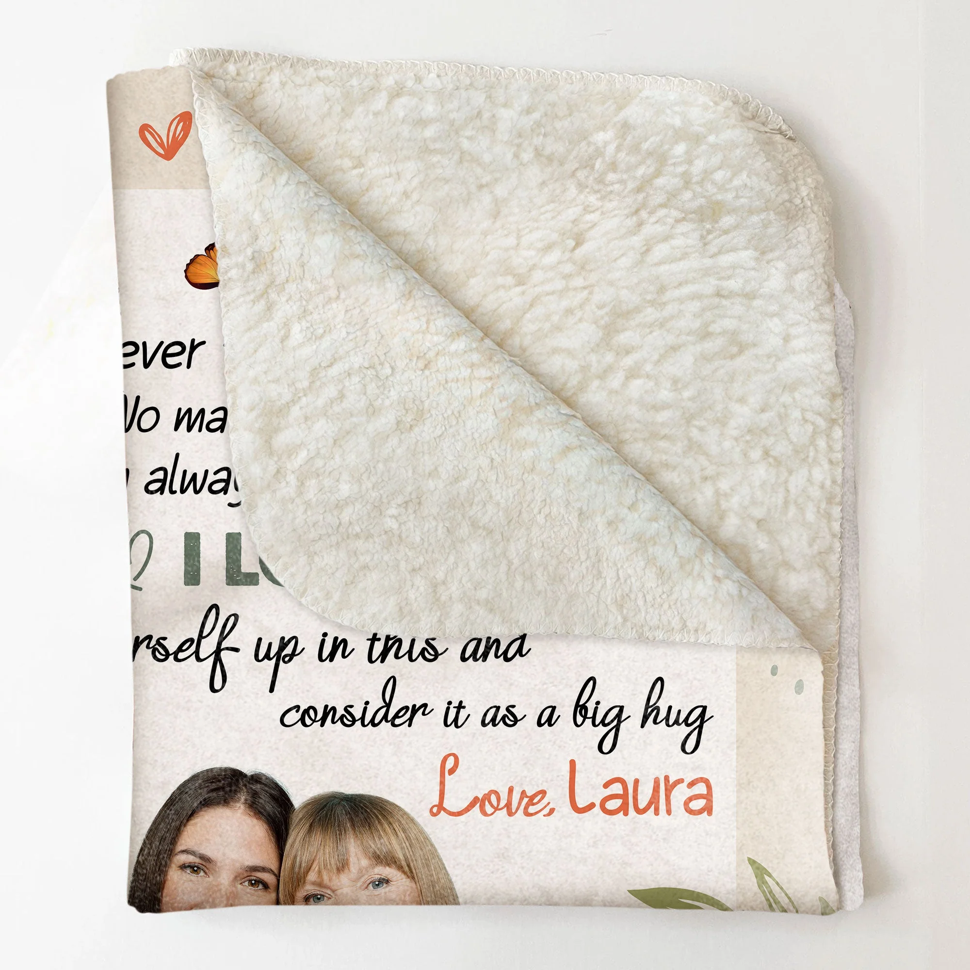 Mom, Never Feel You Are Alone - Personalized Photo Blanket - Image 6