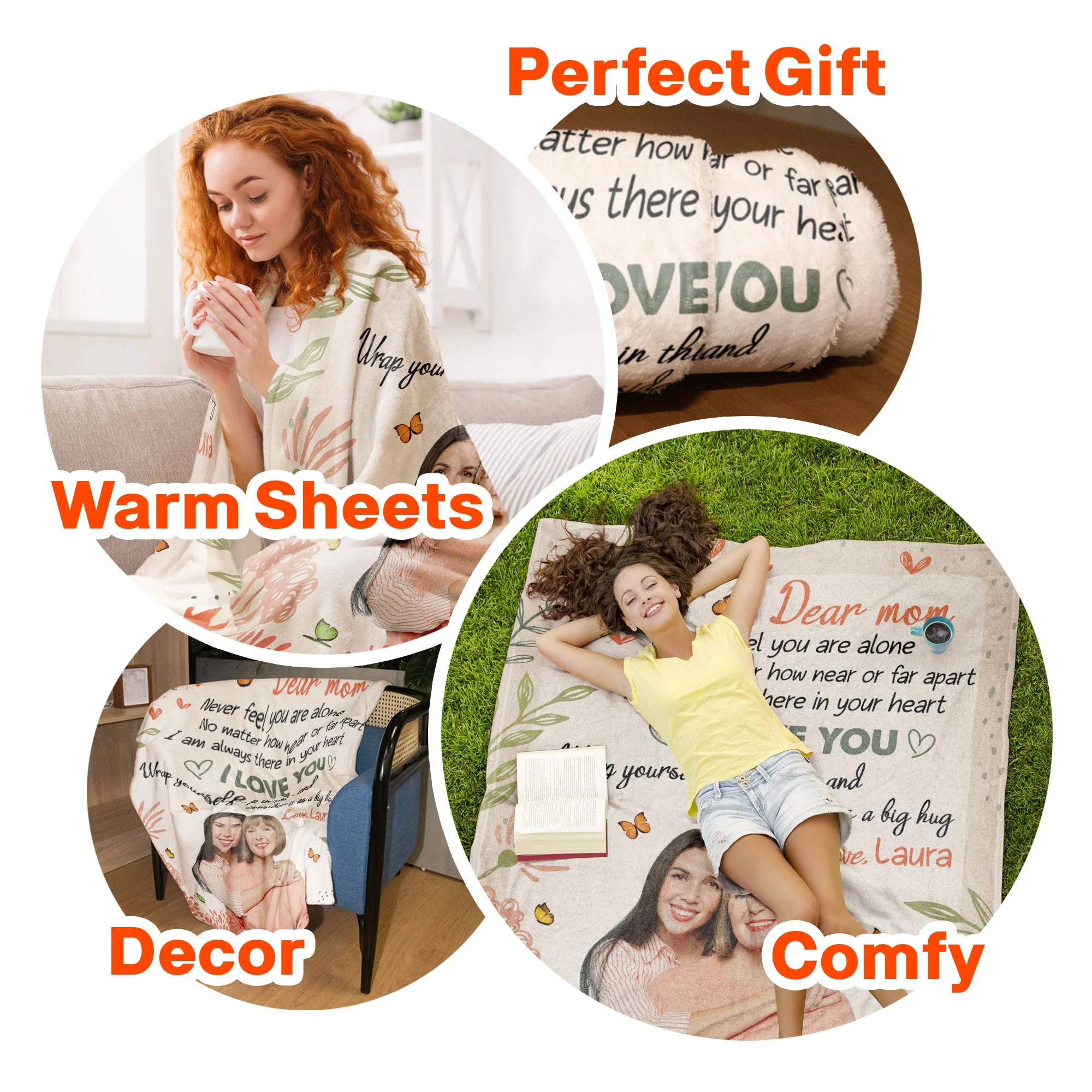 Mom, Never Feel You Are Alone - Personalized Photo Blanket - Image 8