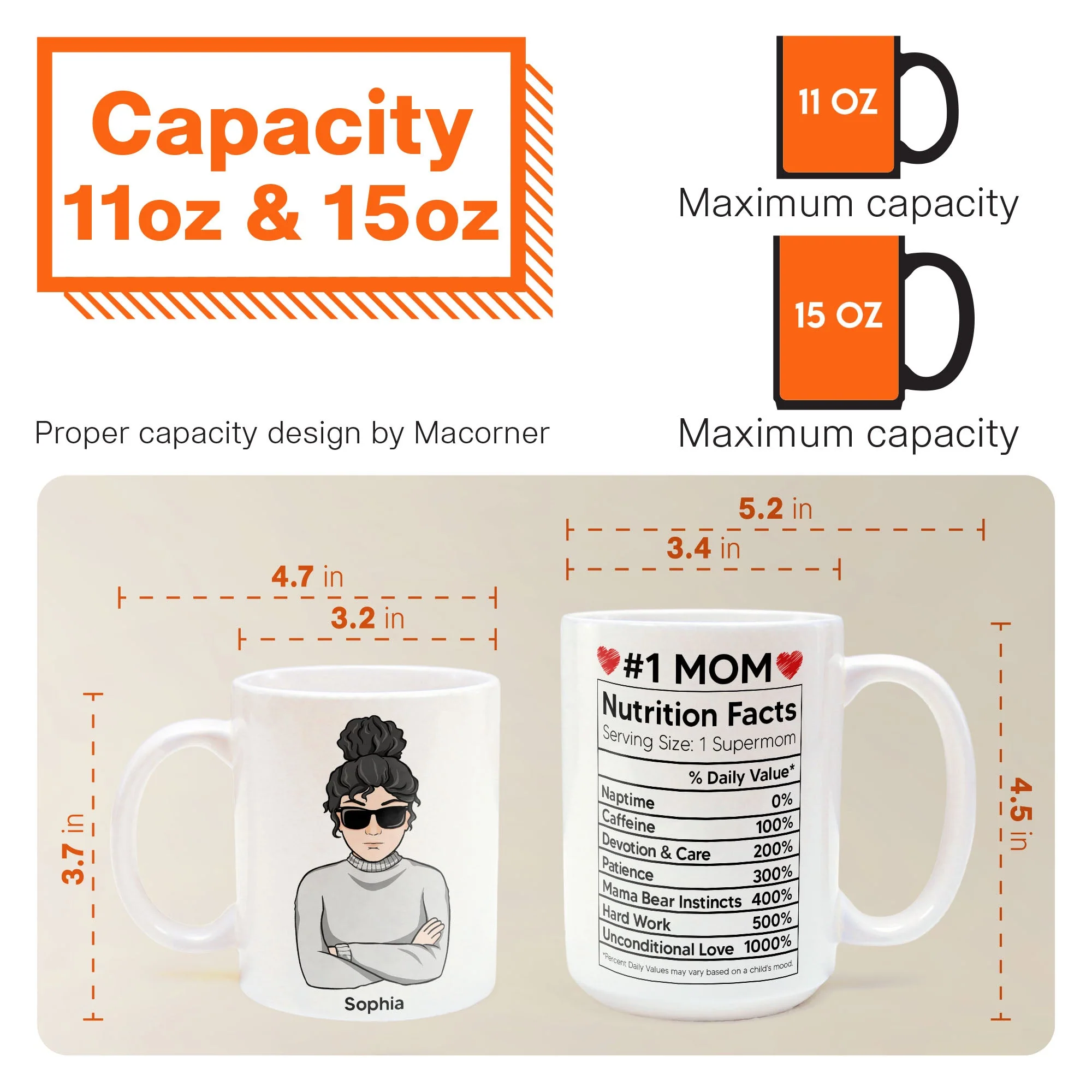 Mom Nutrition Facts - Personalized Mug - Mother's Day, Loving Gift For Mom - Image 6