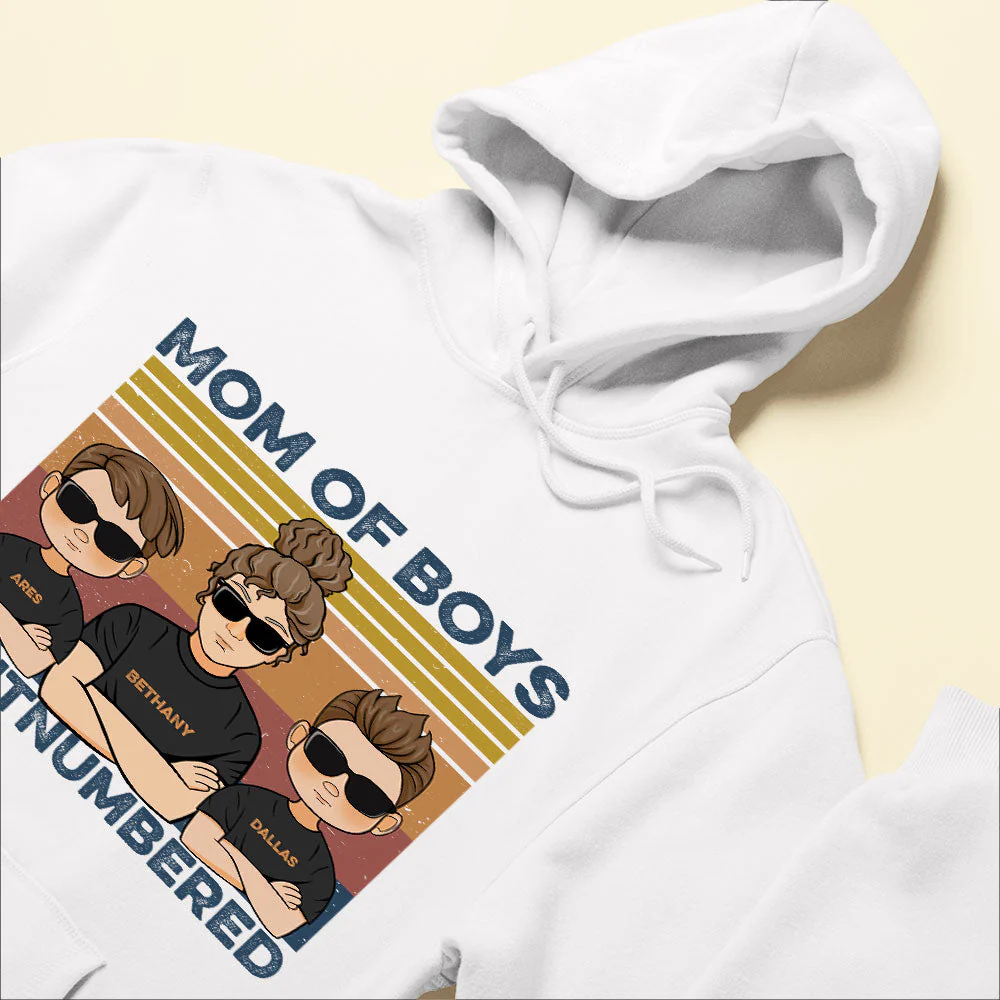Mom Of Boys #Outnumbered, Family Custom Shirt, Gift For Mom - Image 6