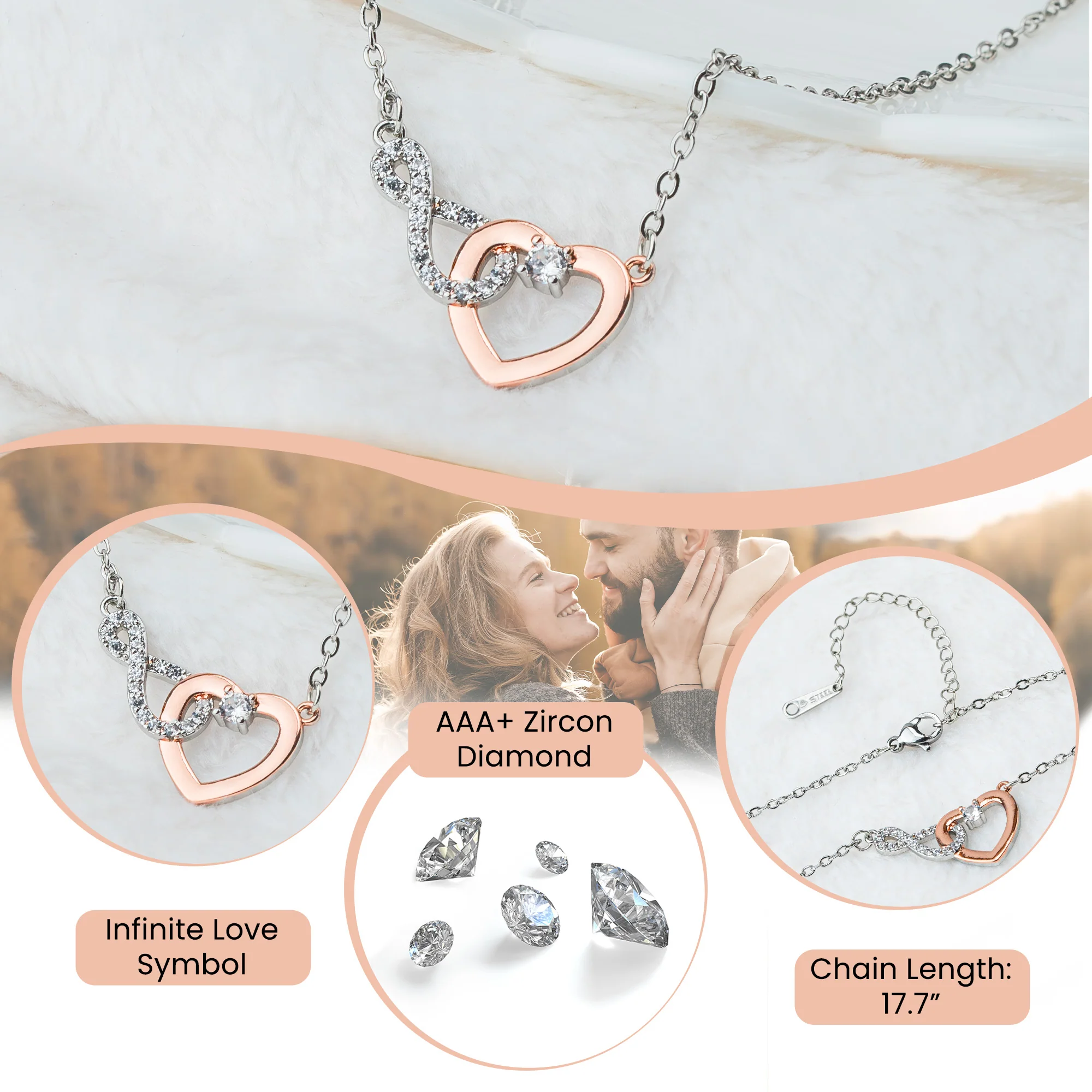 Mom To Be Mother's Day - Personalized LED Light Acrylic Photo Plaque With Infinity Necklace - Image 4